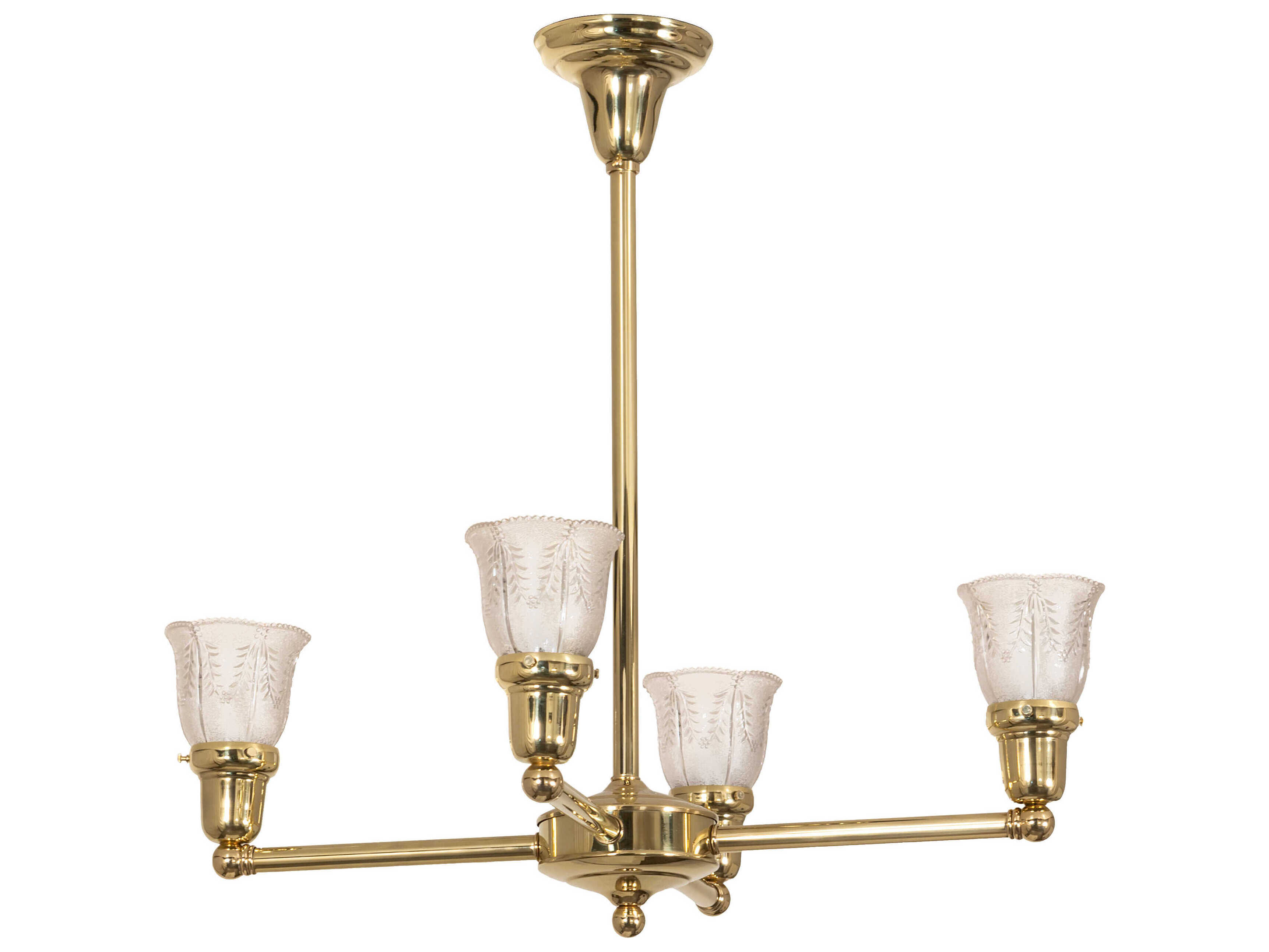 Meyda Revival Summer Wheat 4-Light Polished Brass Chandelier