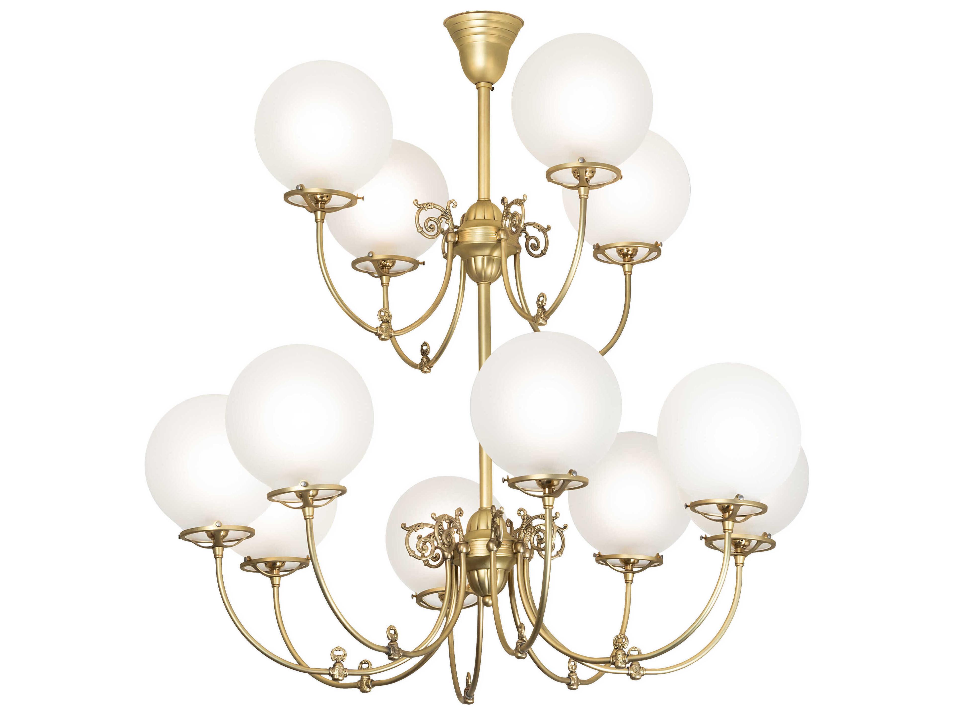 Meyda Revival 12-Light Polished Brass Traditional Globe Chandelier