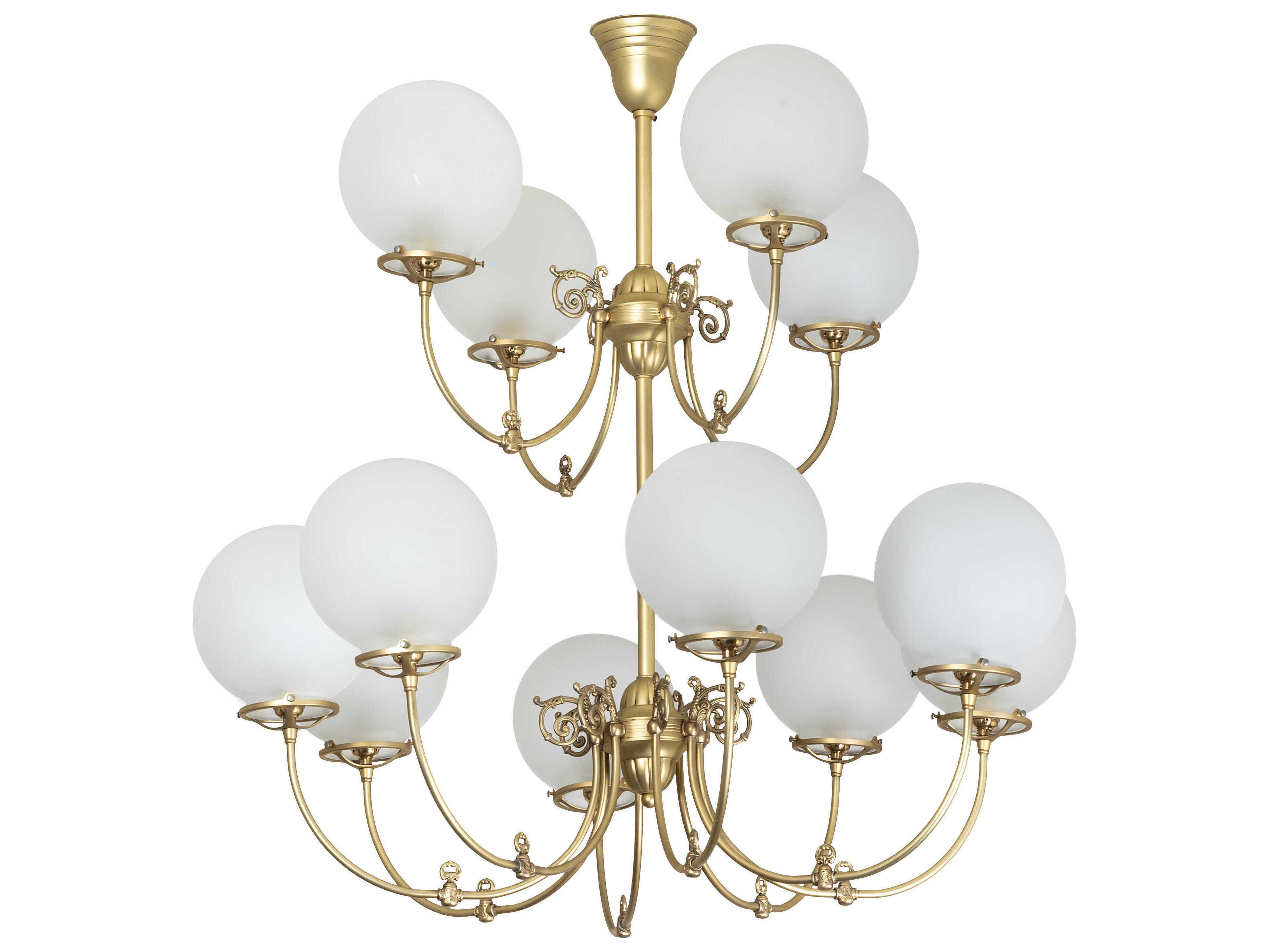 Meyda Revival 12-Light Polished Brass Traditional Globe Chandelier