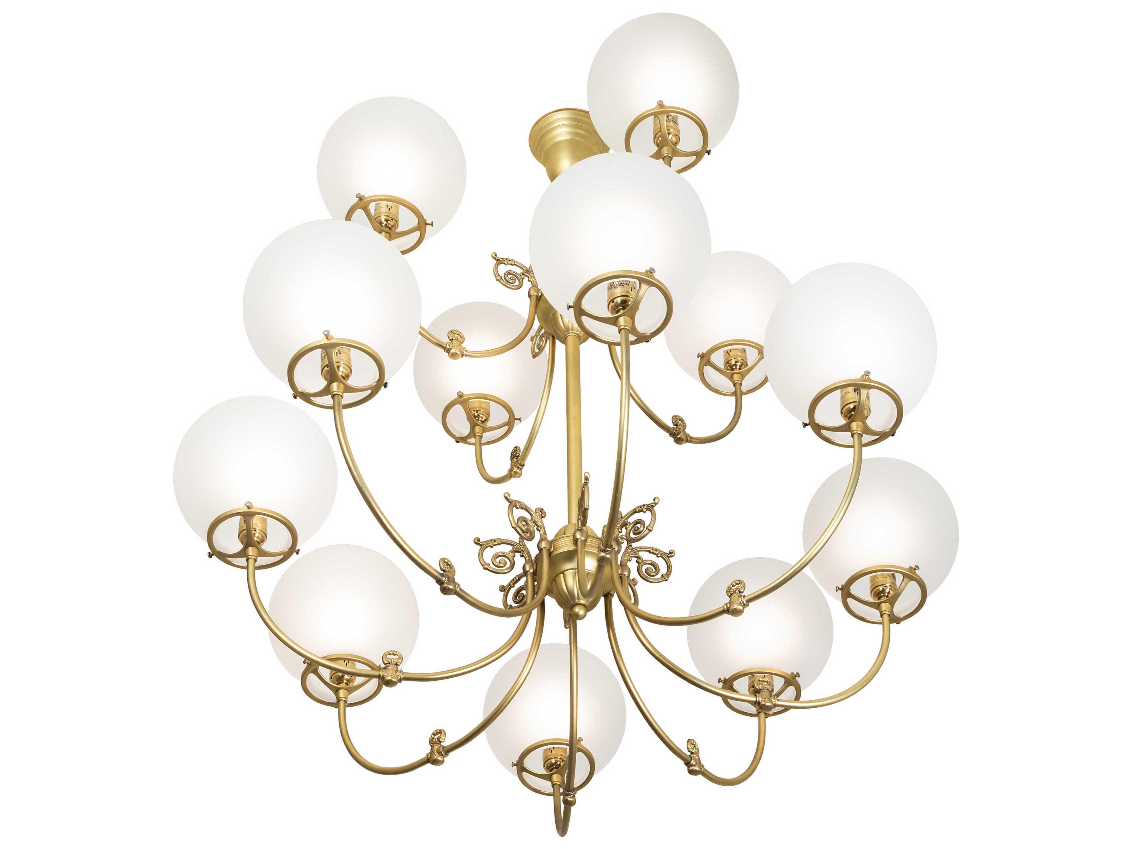 Meyda Revival 12-Light Polished Brass Traditional Globe Chandelier