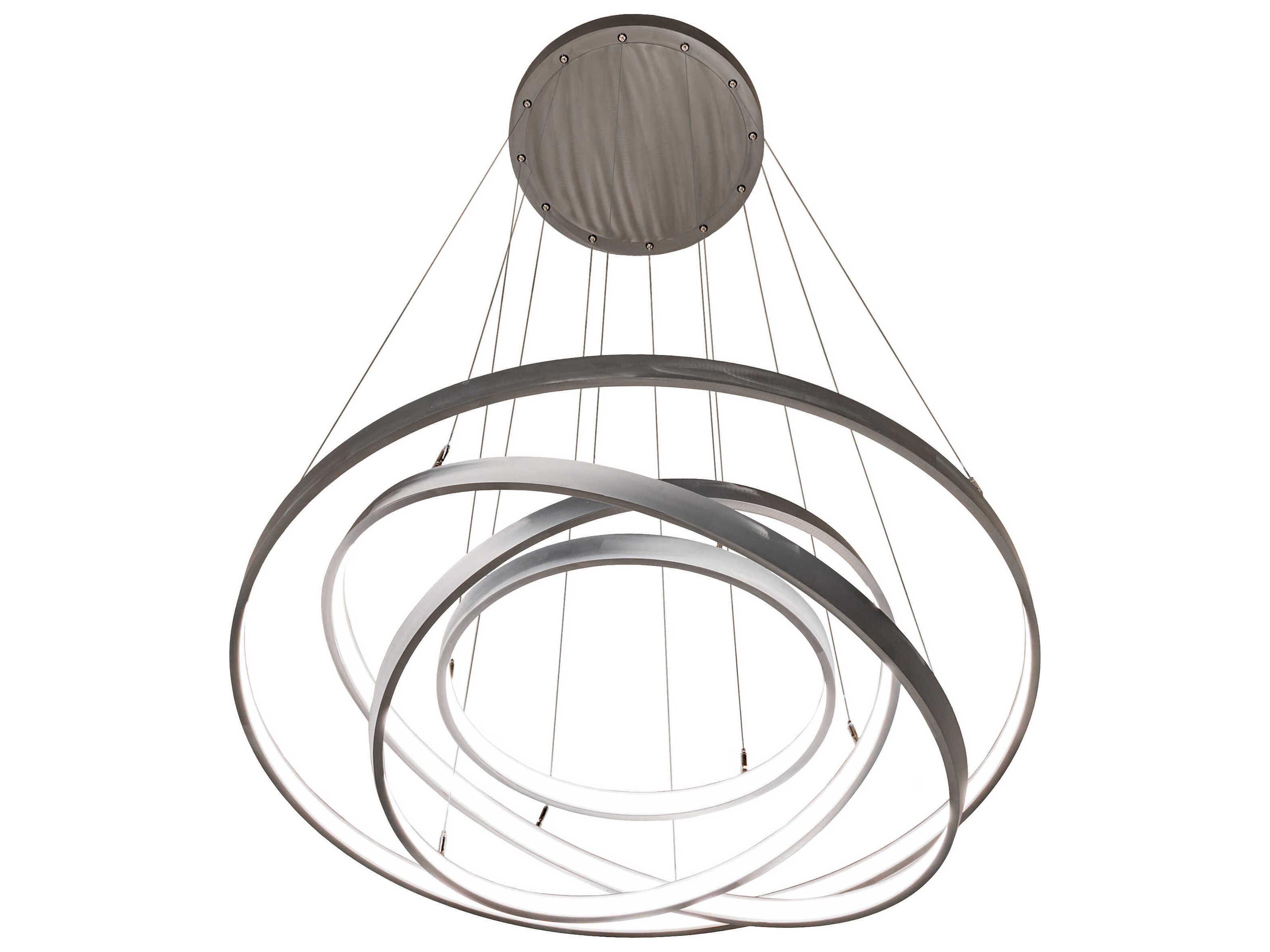 Meyda Anillo Matte Clear Silver Round Pendant