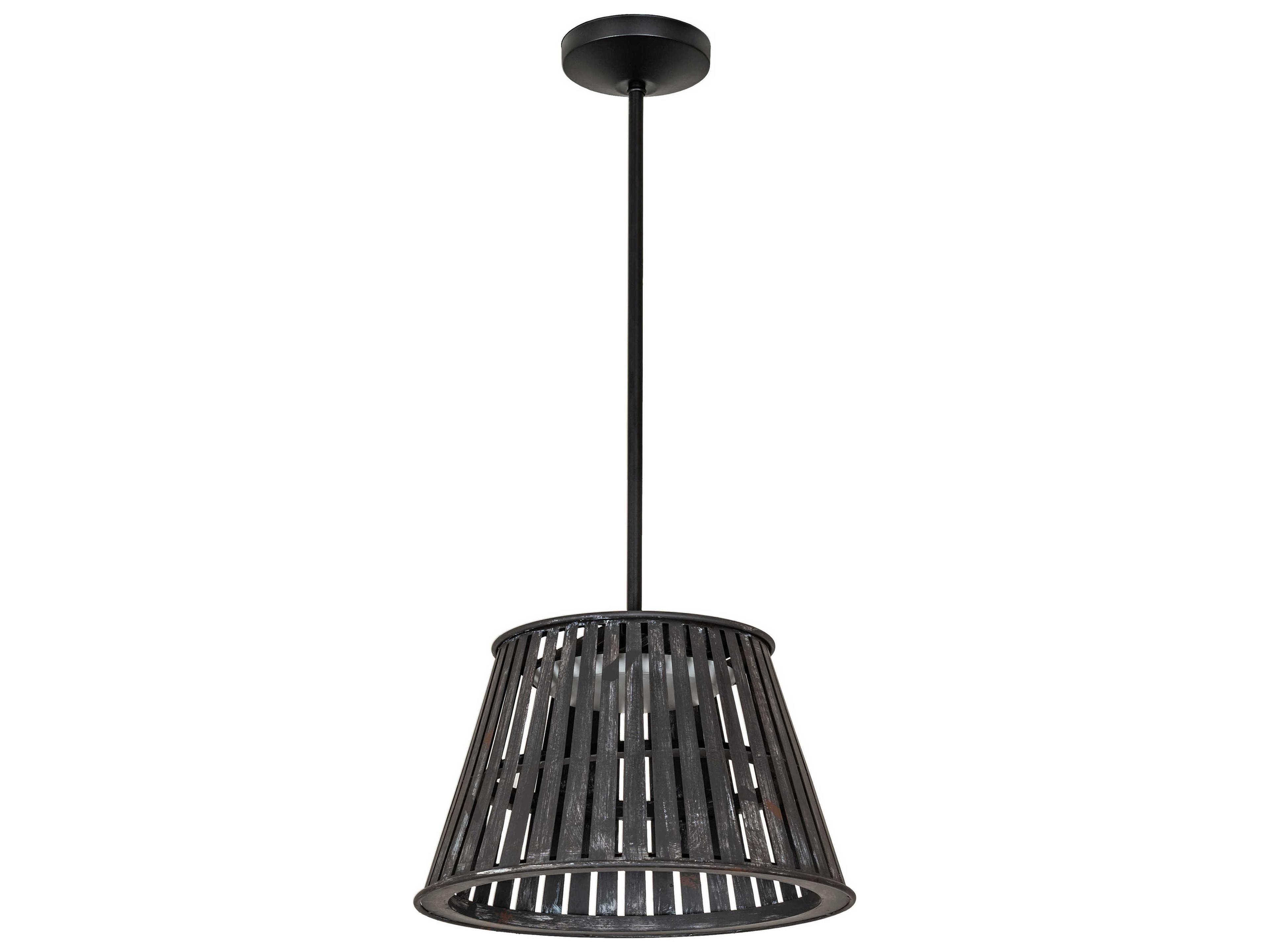 Meyda Peach Basket Weathered Wicker Gray Drum Pendant