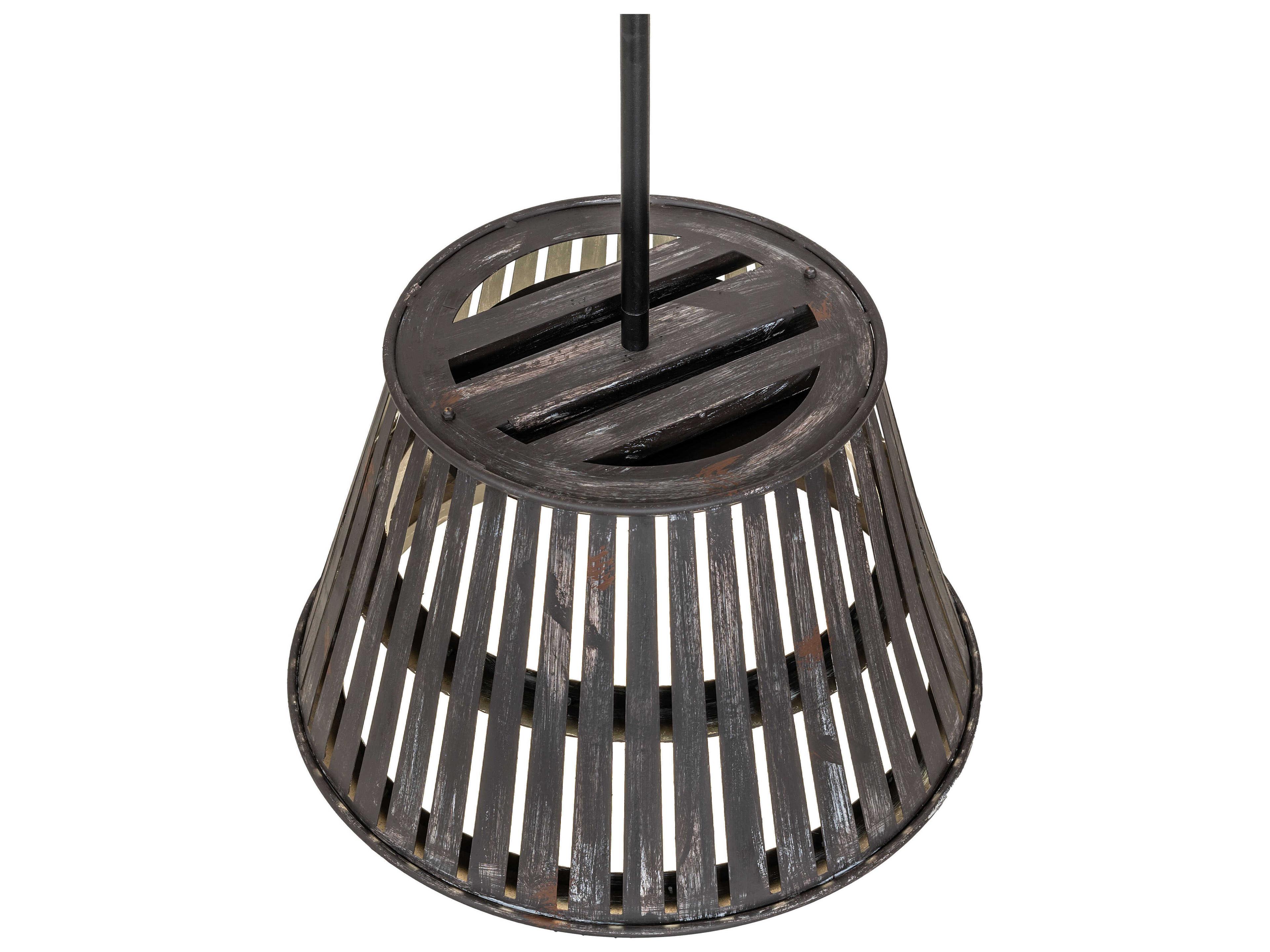 Meyda Peach Basket Weathered Wicker Gray Drum Pendant