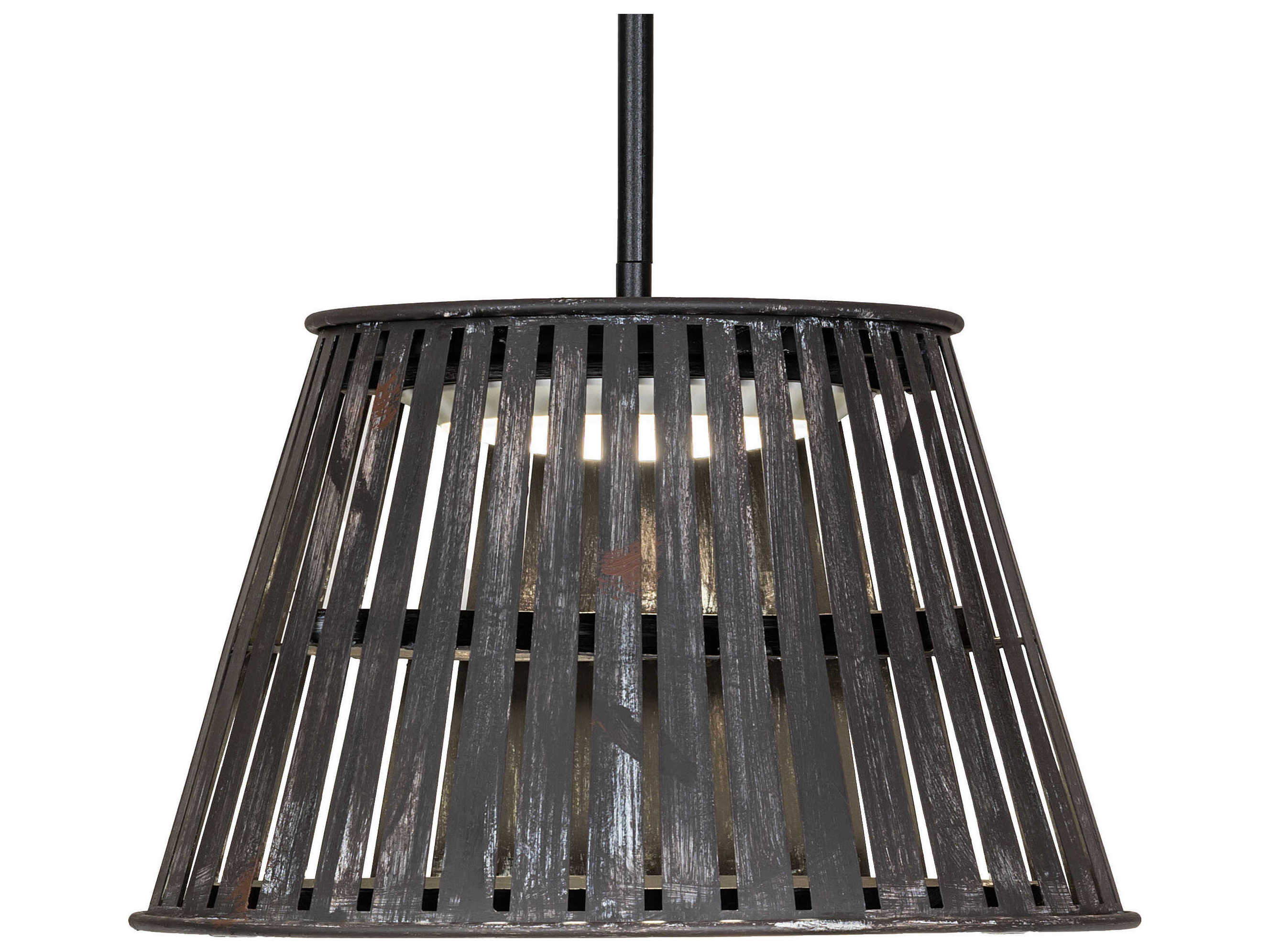 Meyda Peach Basket Weathered Wicker Gray Drum Pendant