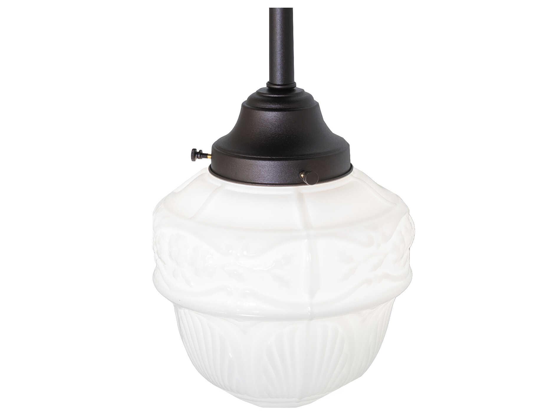 Meyda Revival Schoolhouse 1-Light Mahogany Bronze Mini Pendant