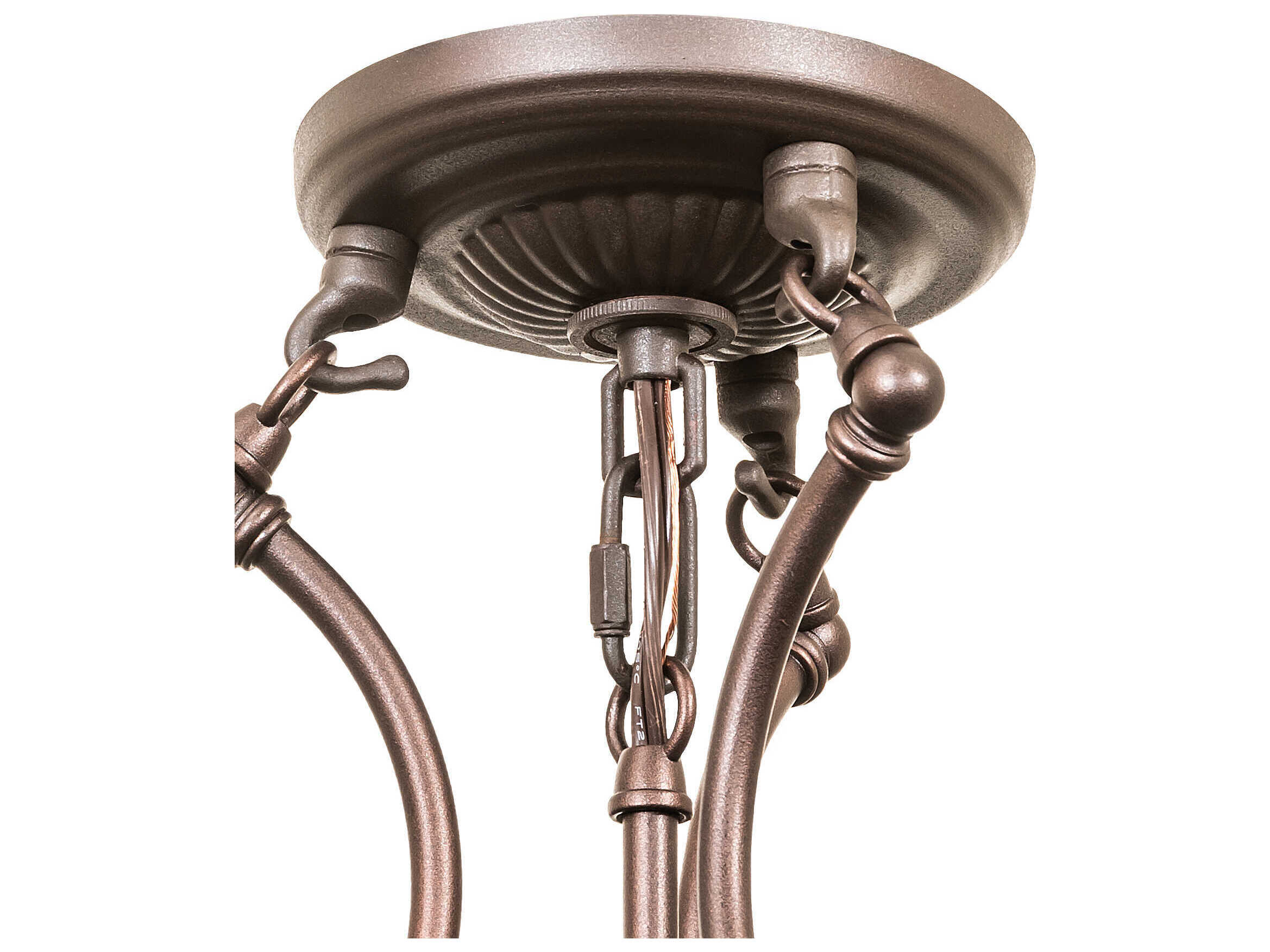 Meyda Rosebush 3-Light Mahogany Bronze Semi Flush Mount