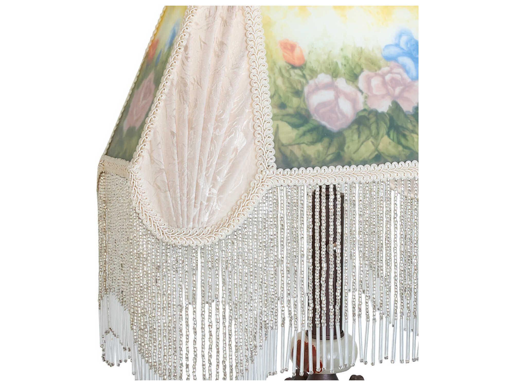 Meyda Reverse Painted Ivory Textrene Buffet Lamp