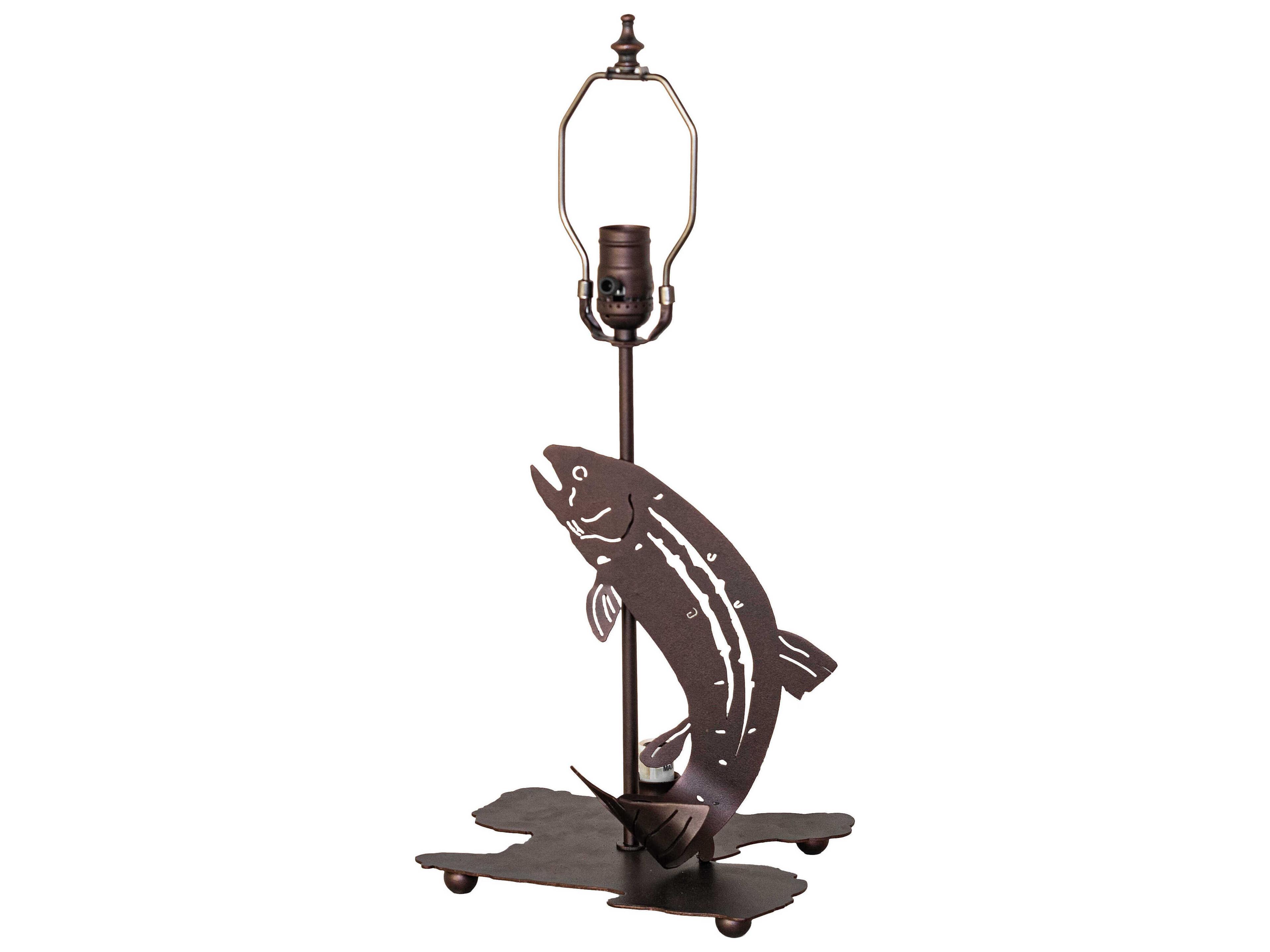 Meyda Leaping Trout Mahogany Bronze Table Lamp Base