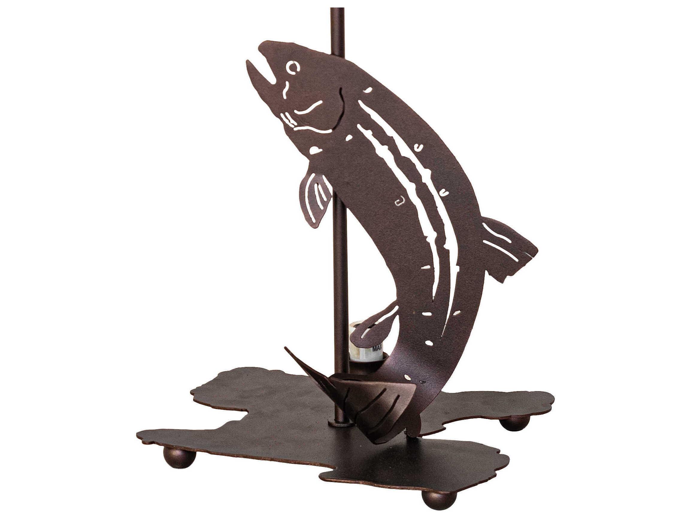 Meyda Leaping Trout Mahogany Bronze Table Lamp Base