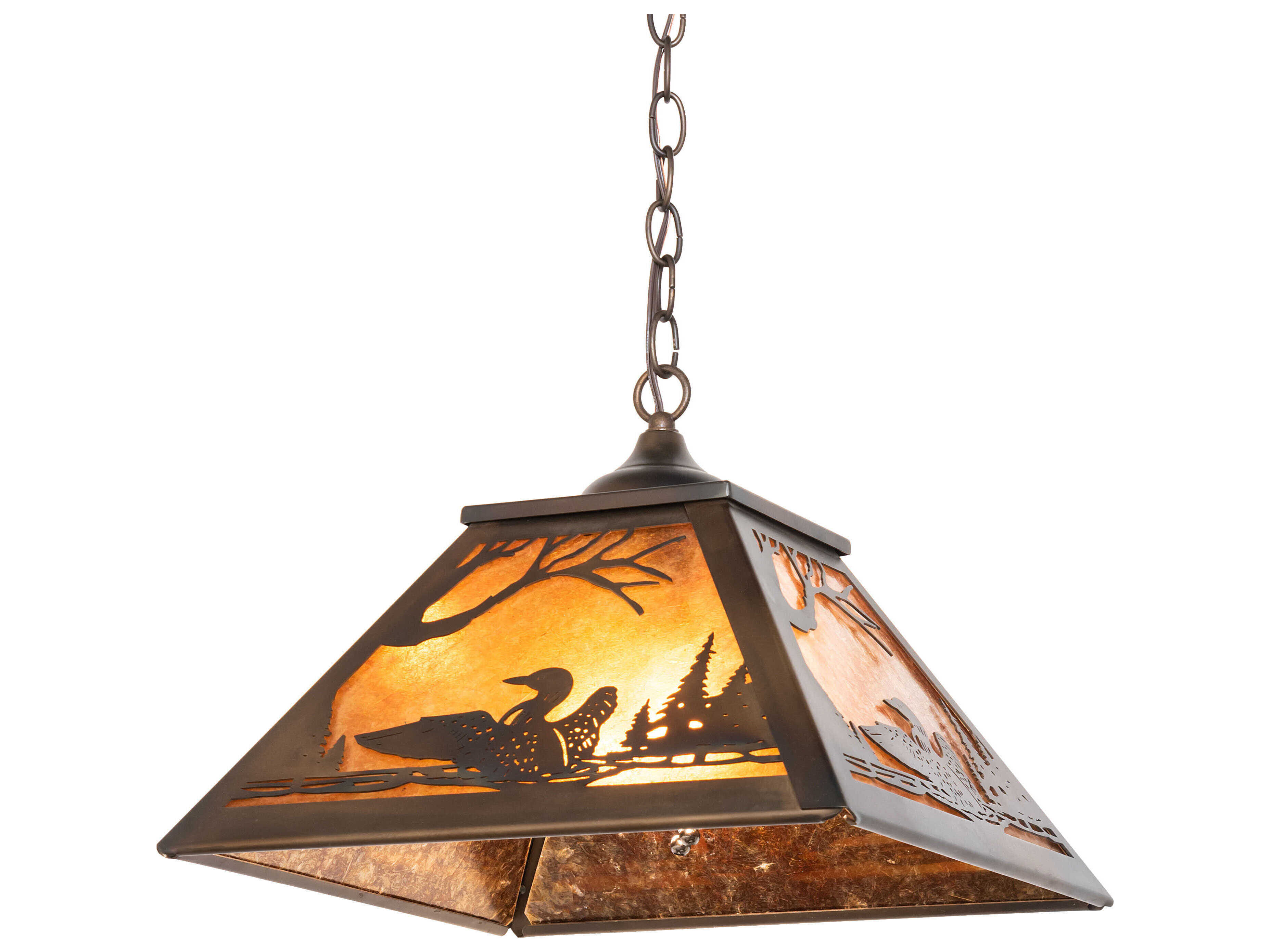 Meyda Loon 2-Light Dark Burnished Antique Copper Pendant