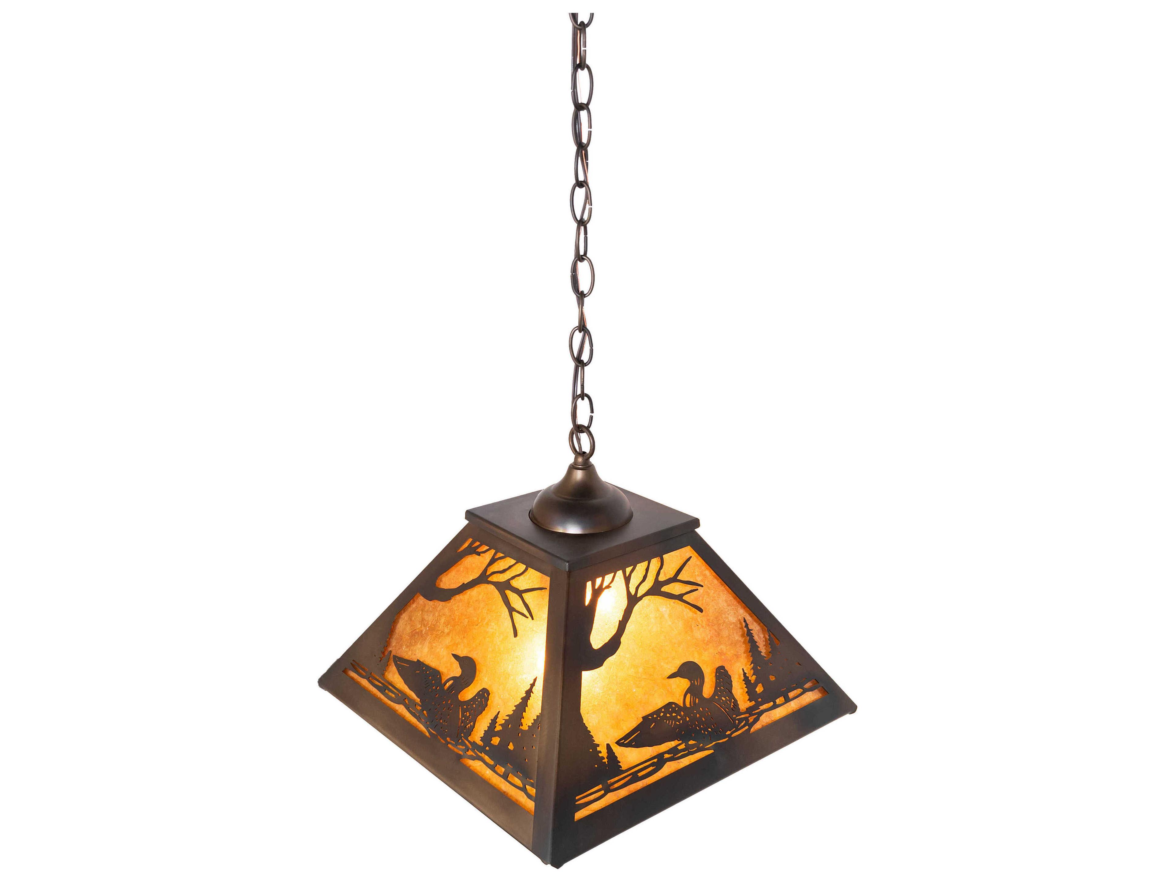 Meyda Loon 2-Light Dark Burnished Antique Copper Pendant