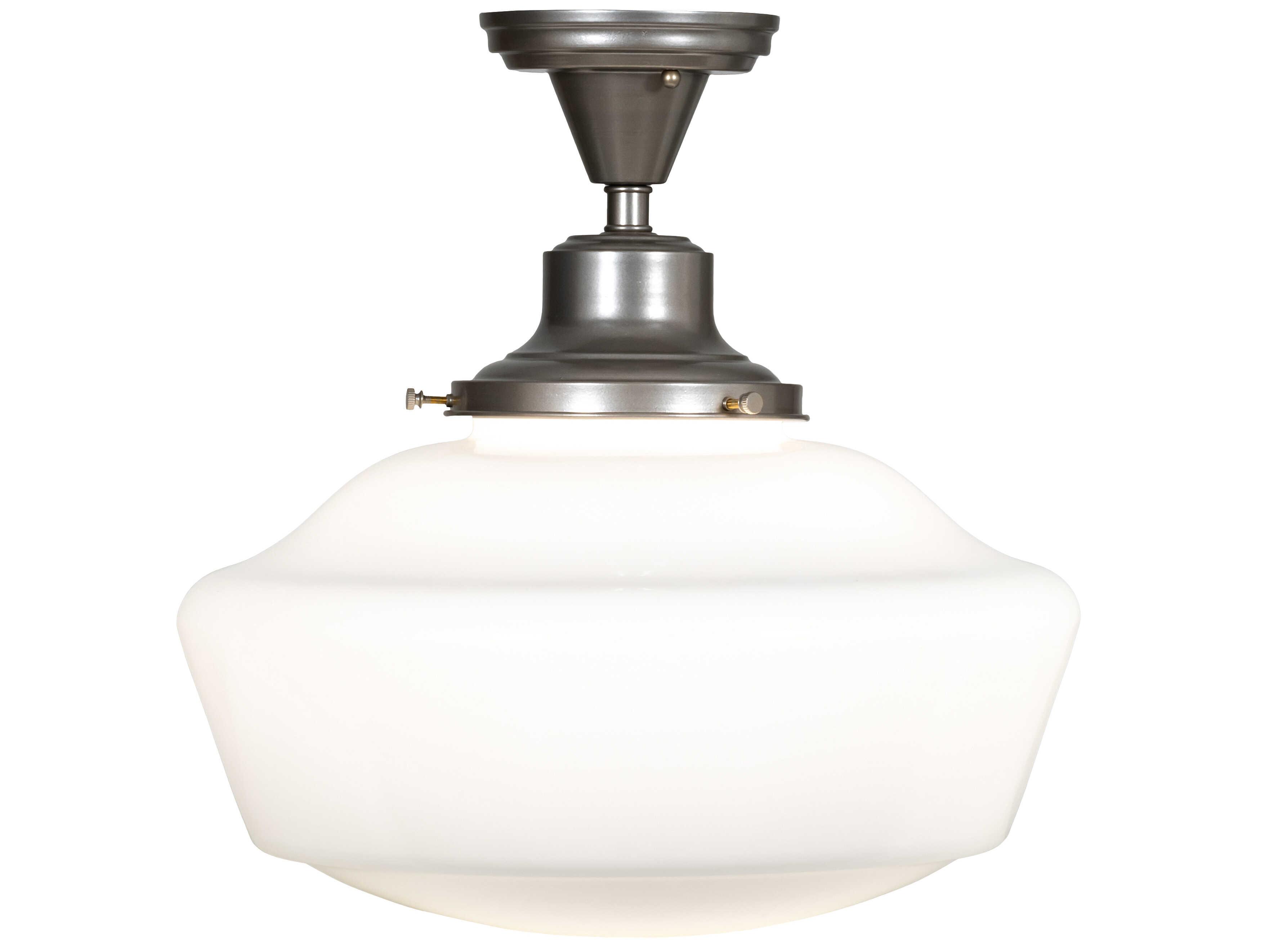 Meyda Revival 1-Light Nickel Semi Flush Mount