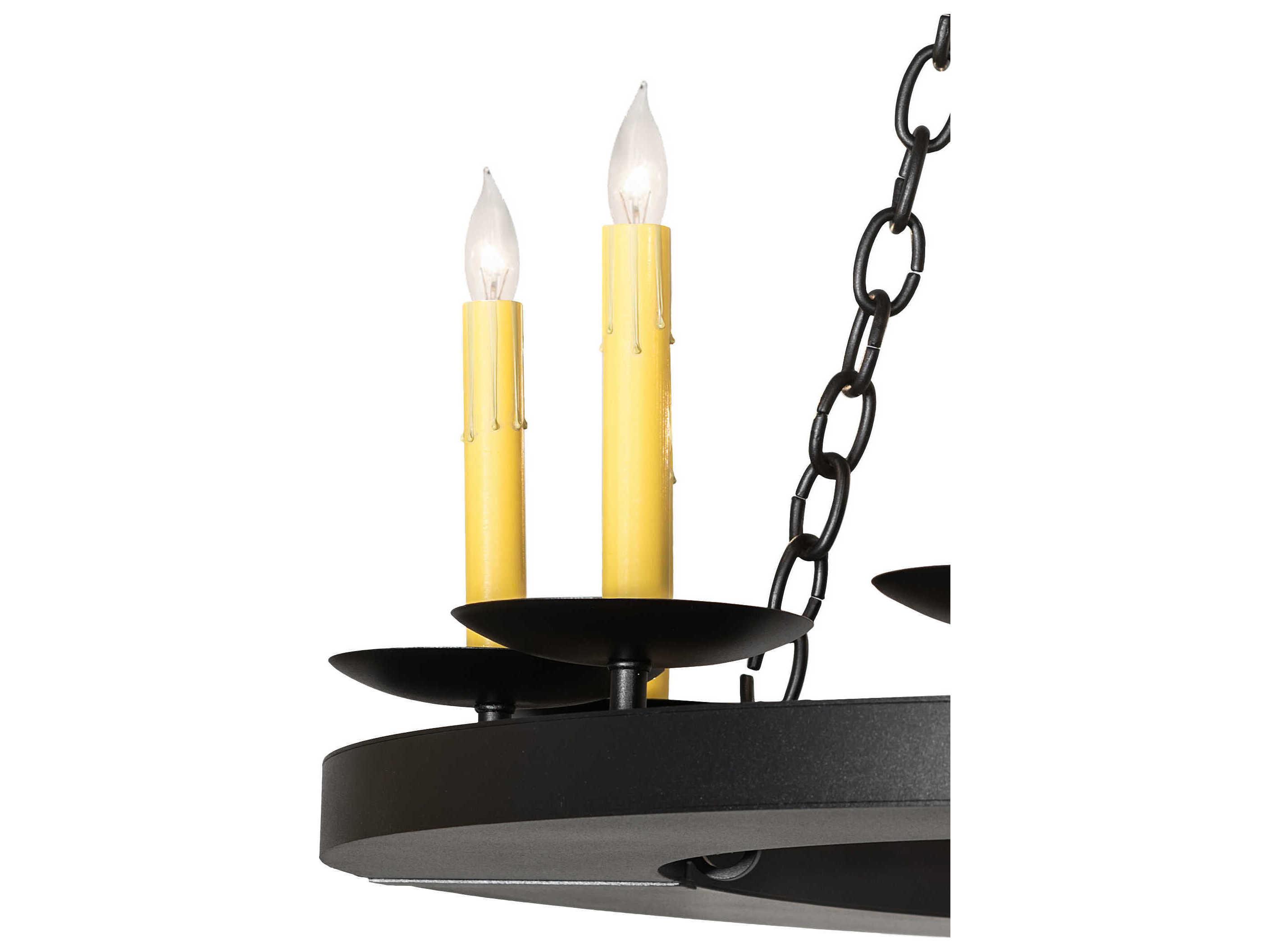Meyda Loxley 12-Light Textured Black Gunmetal Chandelier