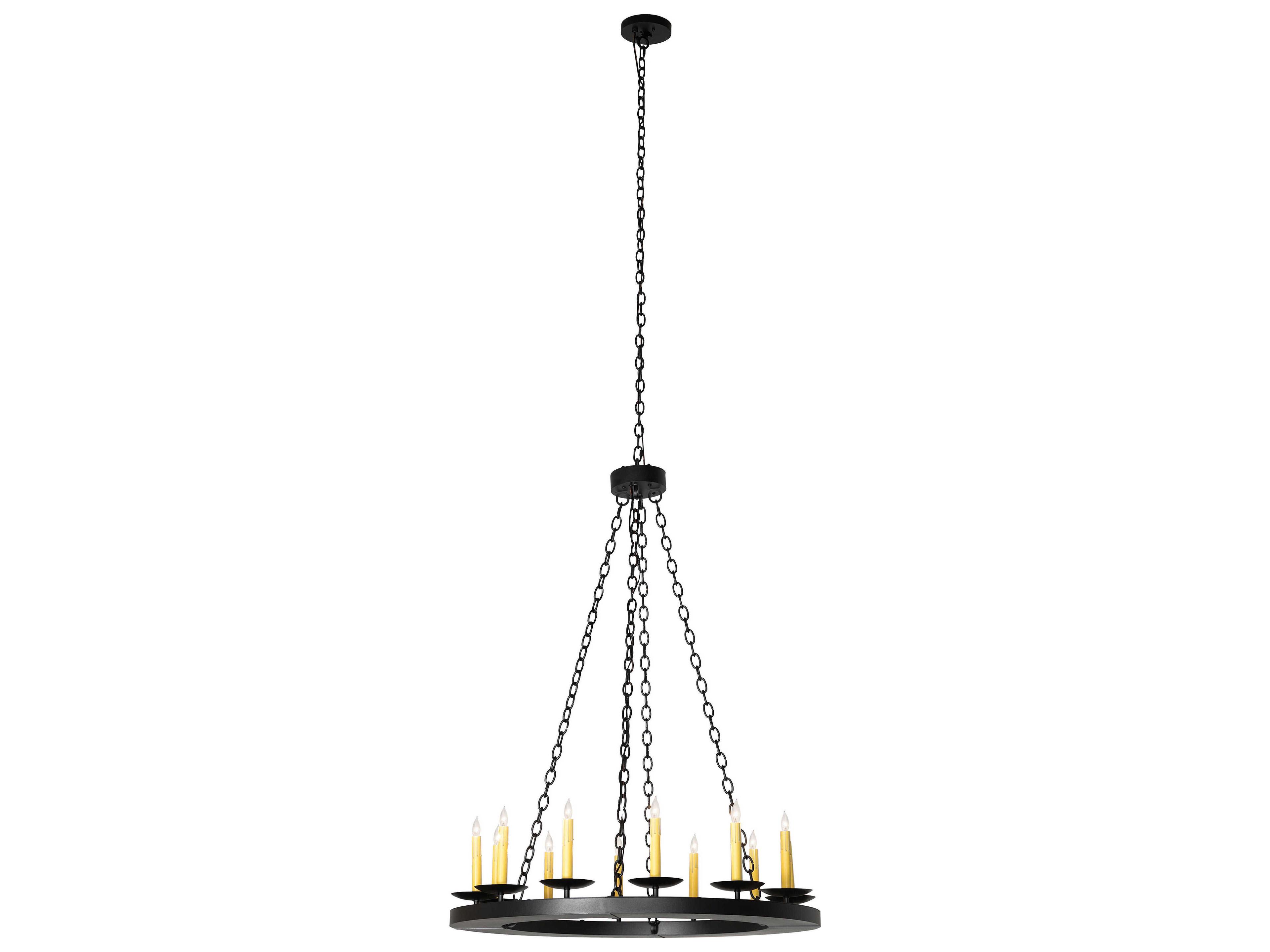 Meyda Loxley 12-Light Textured Black Gunmetal Chandelier