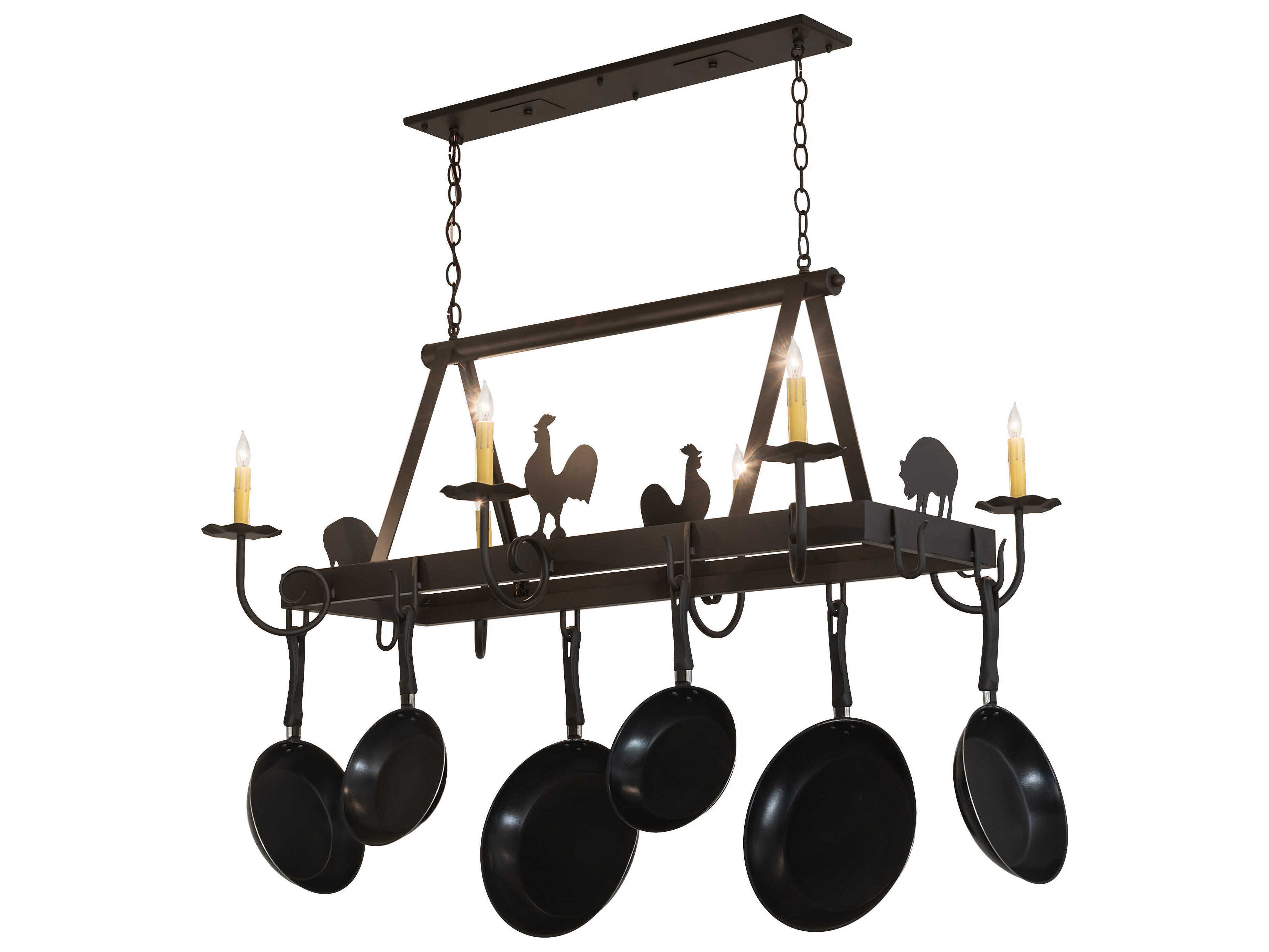 Meyda Barn Animals 6-Light Oil Rubbed Bronze Traditional Island Pendant