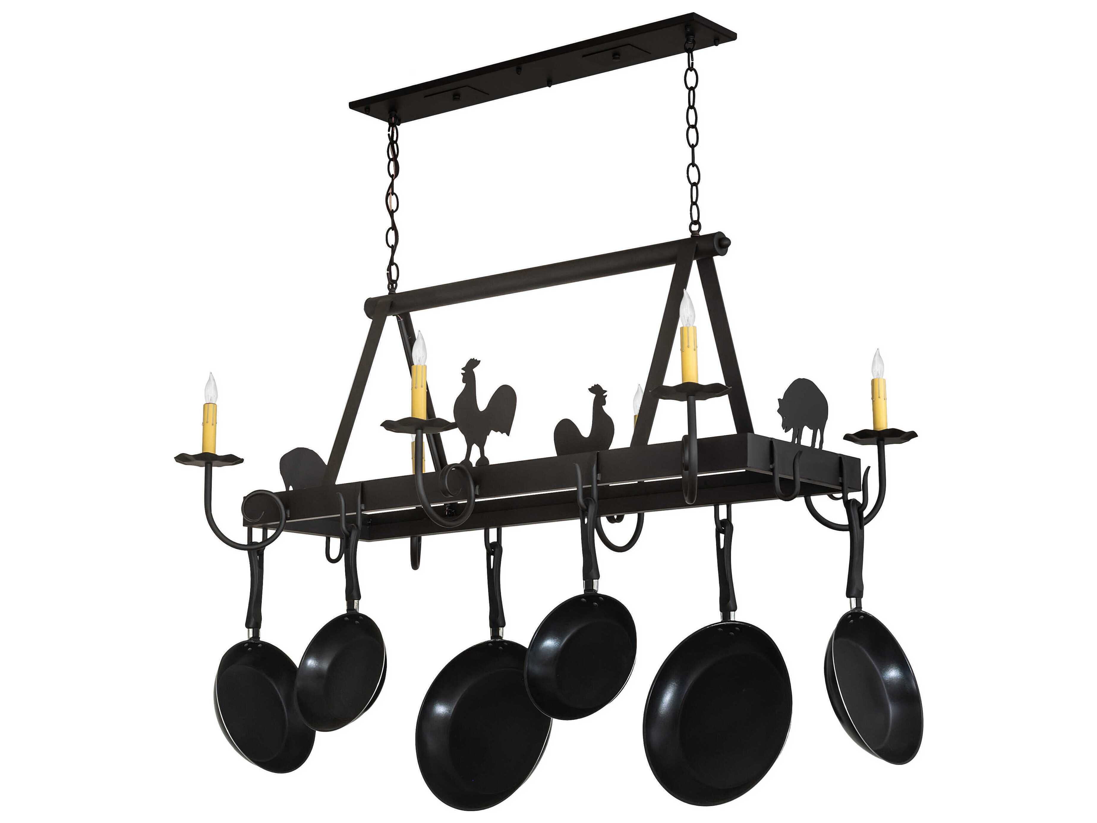 Meyda Barn Animals 6-Light Oil Rubbed Bronze Traditional Island Pendant