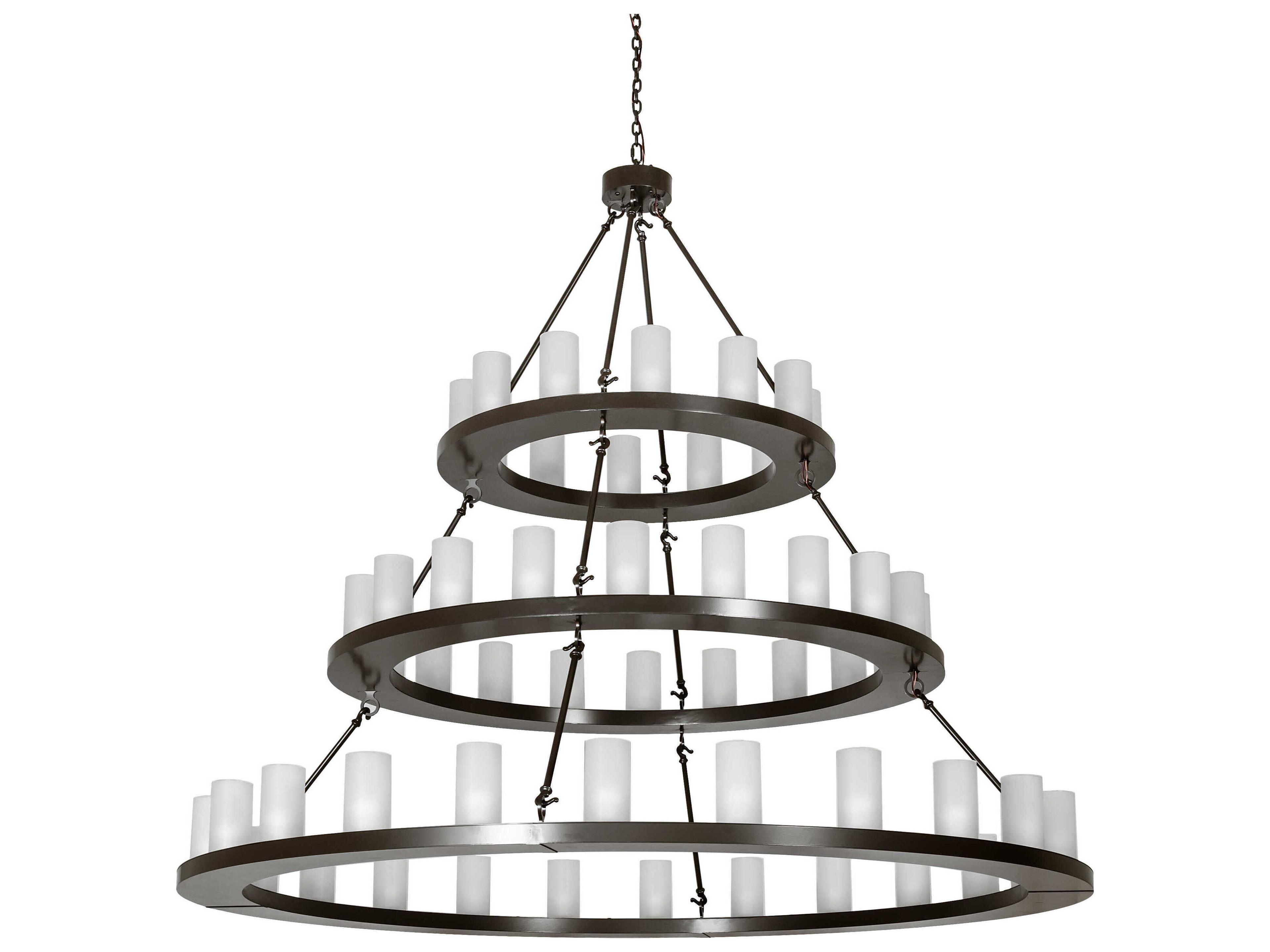 Meyda Loxley 56-Light Timeless Bronze Black Round Tiered Chandelier