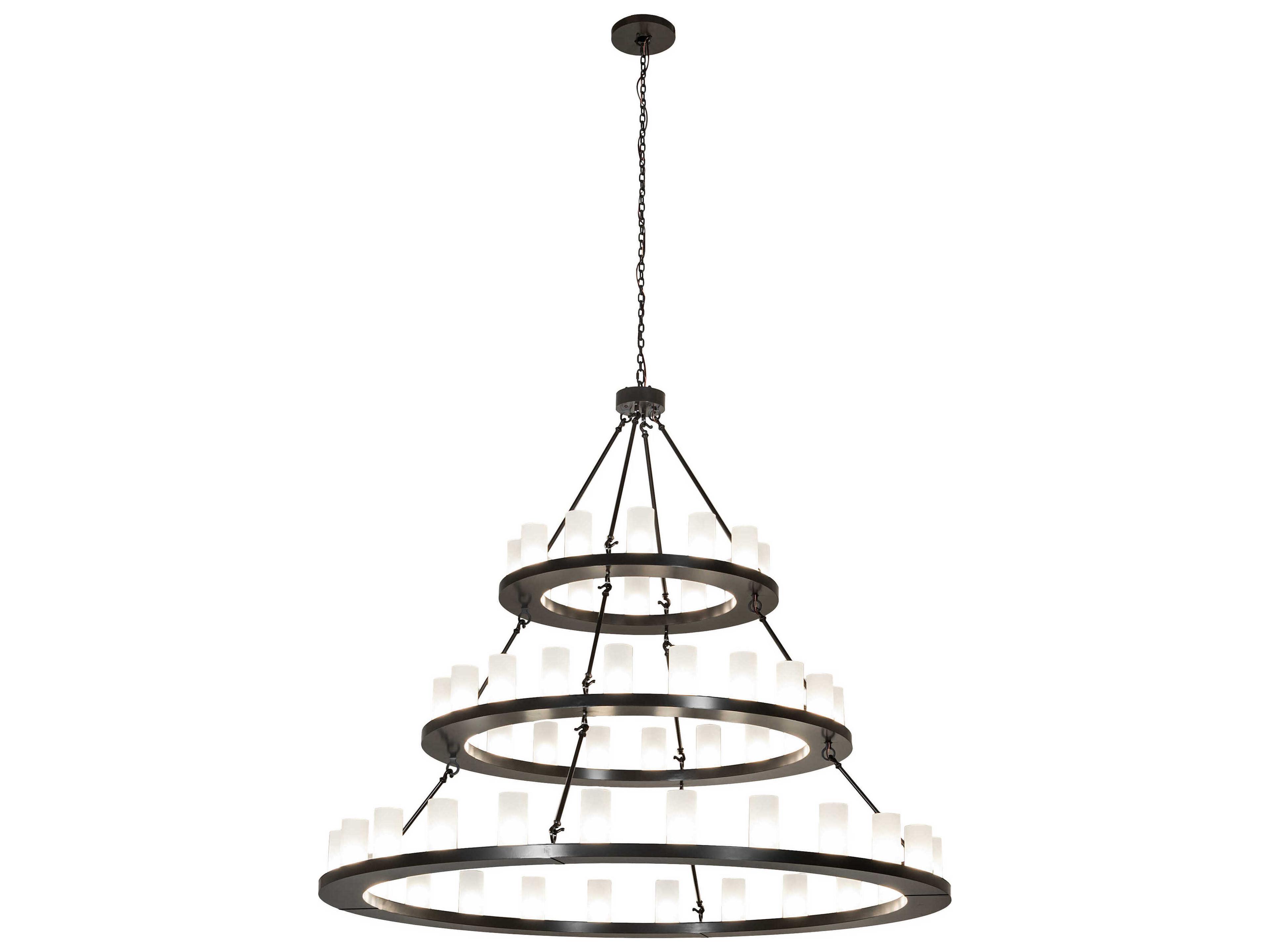 Meyda Loxley 56-Light Timeless Bronze Black Round Tiered Chandelier