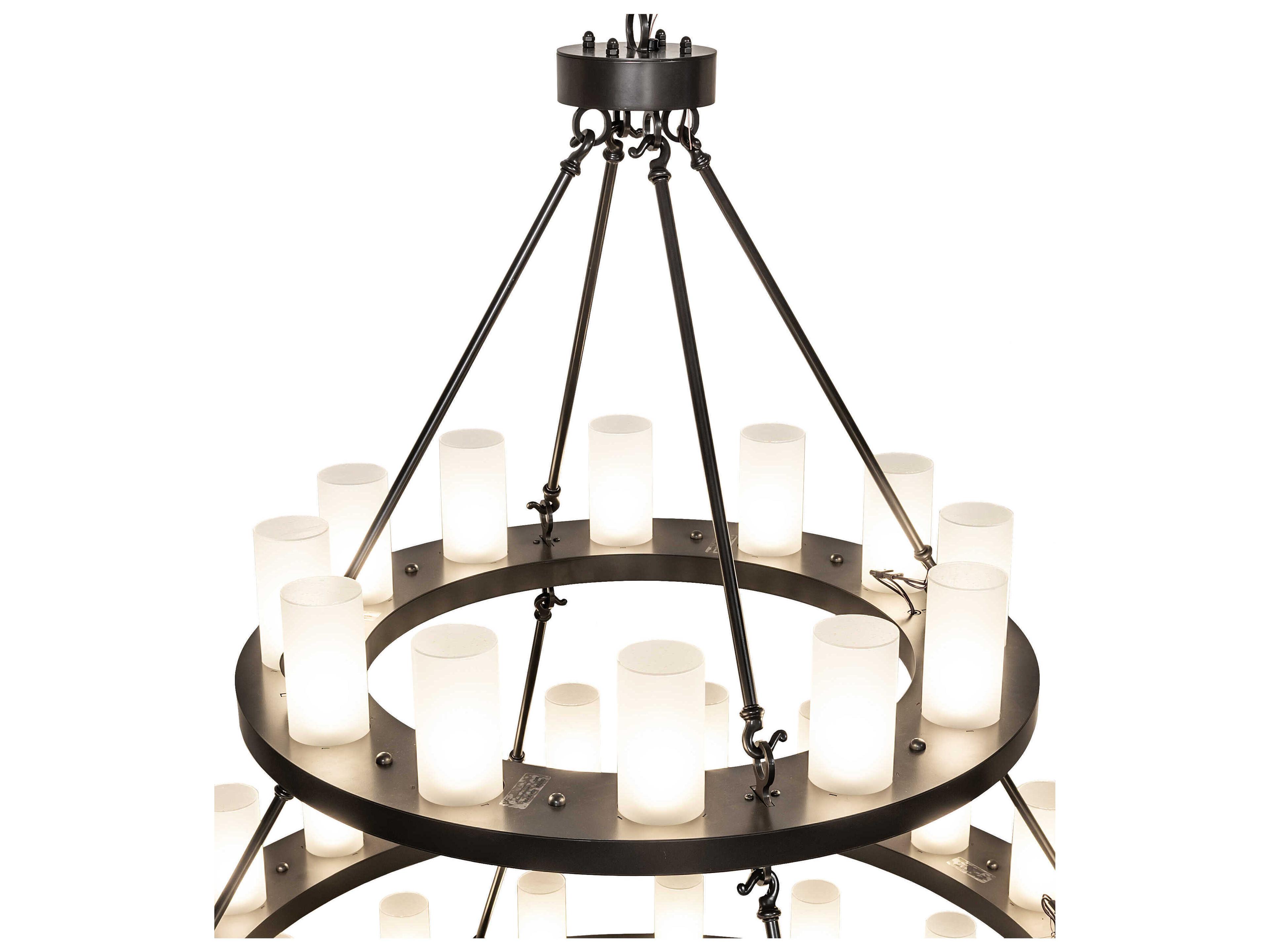 Meyda Loxley 56-Light Timeless Bronze Black Round Tiered Chandelier