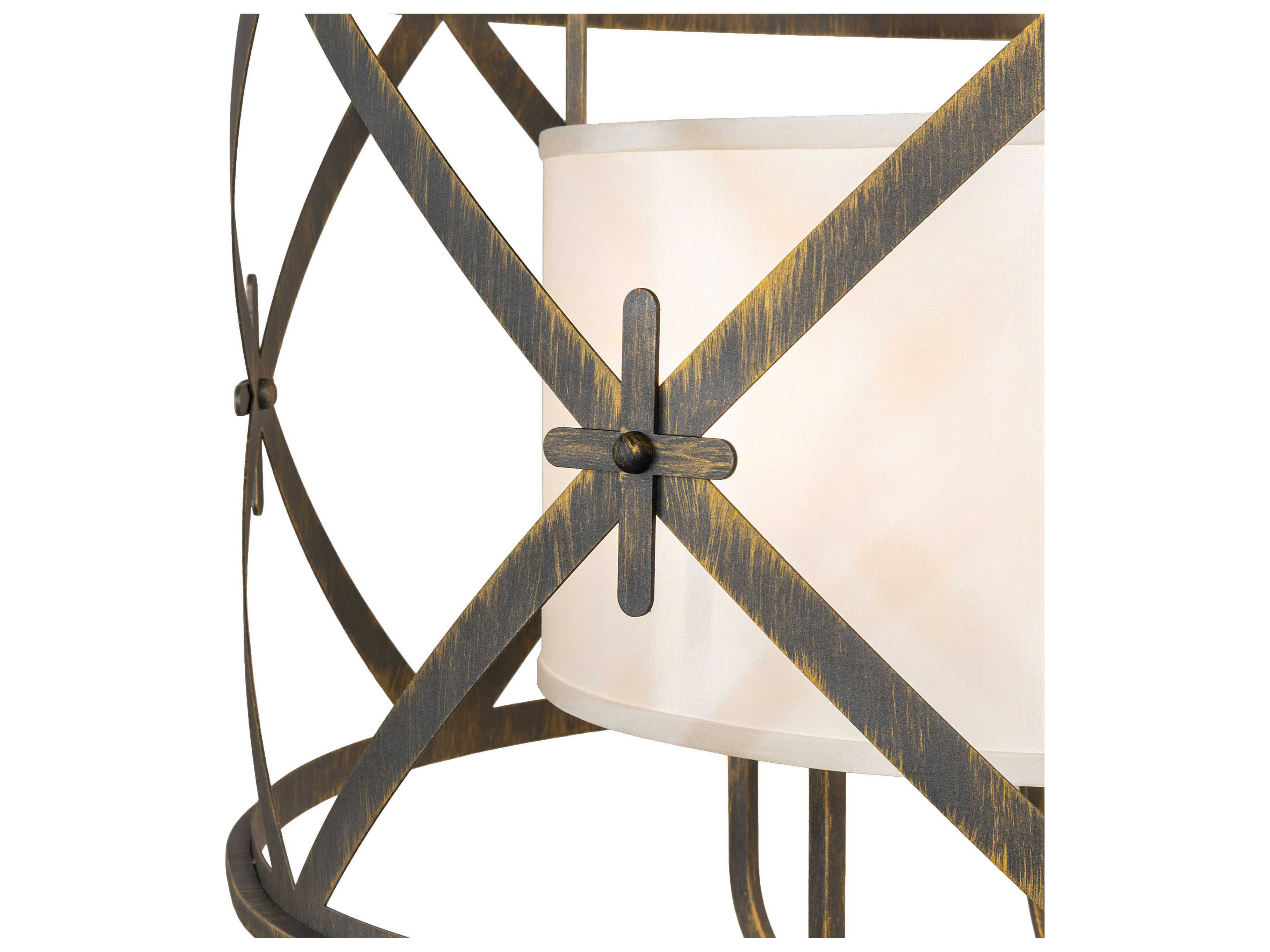 Meyda Penelope 6-Light Antique Brass Drum Pendant