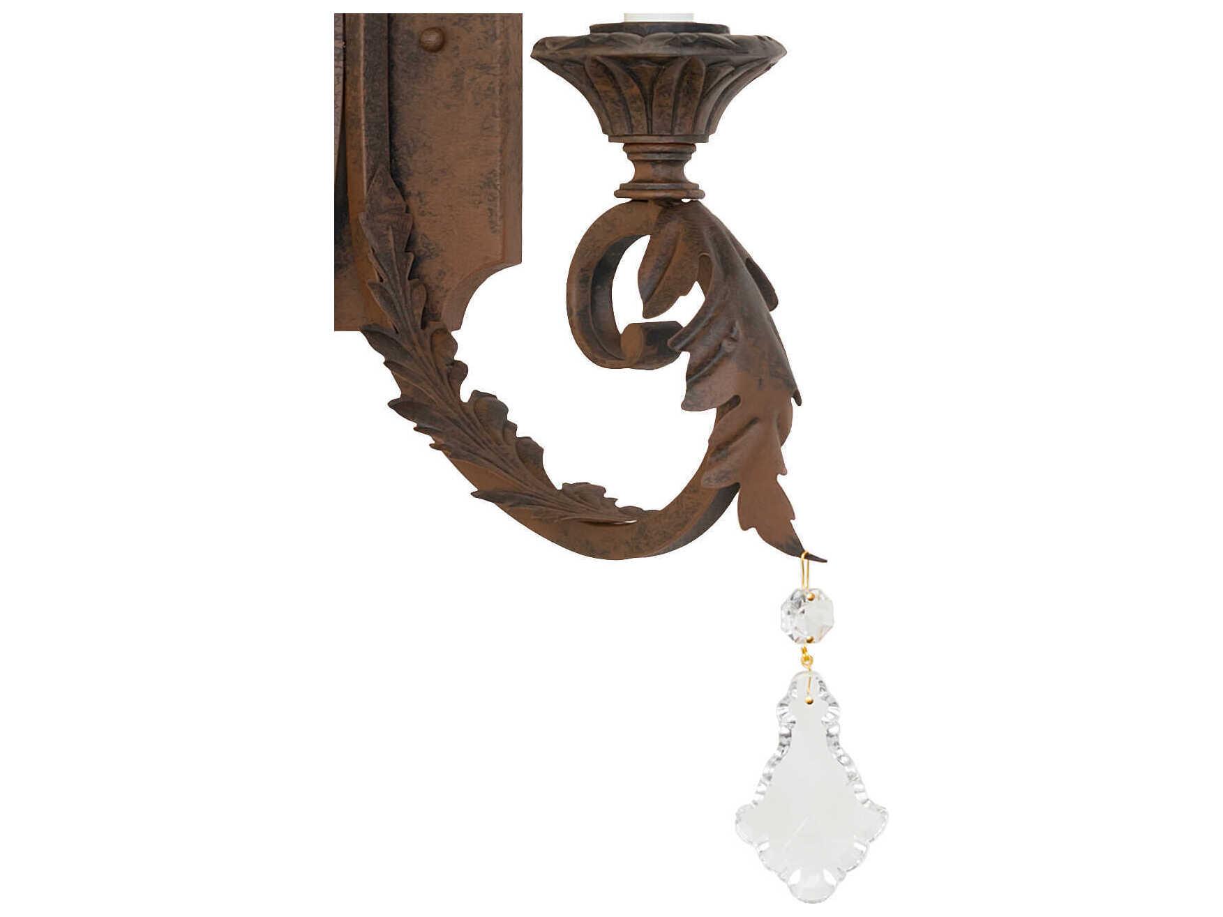 Meyda Serratina 2-Light Distressed Chestnut Brown Traditional Wall Sconce