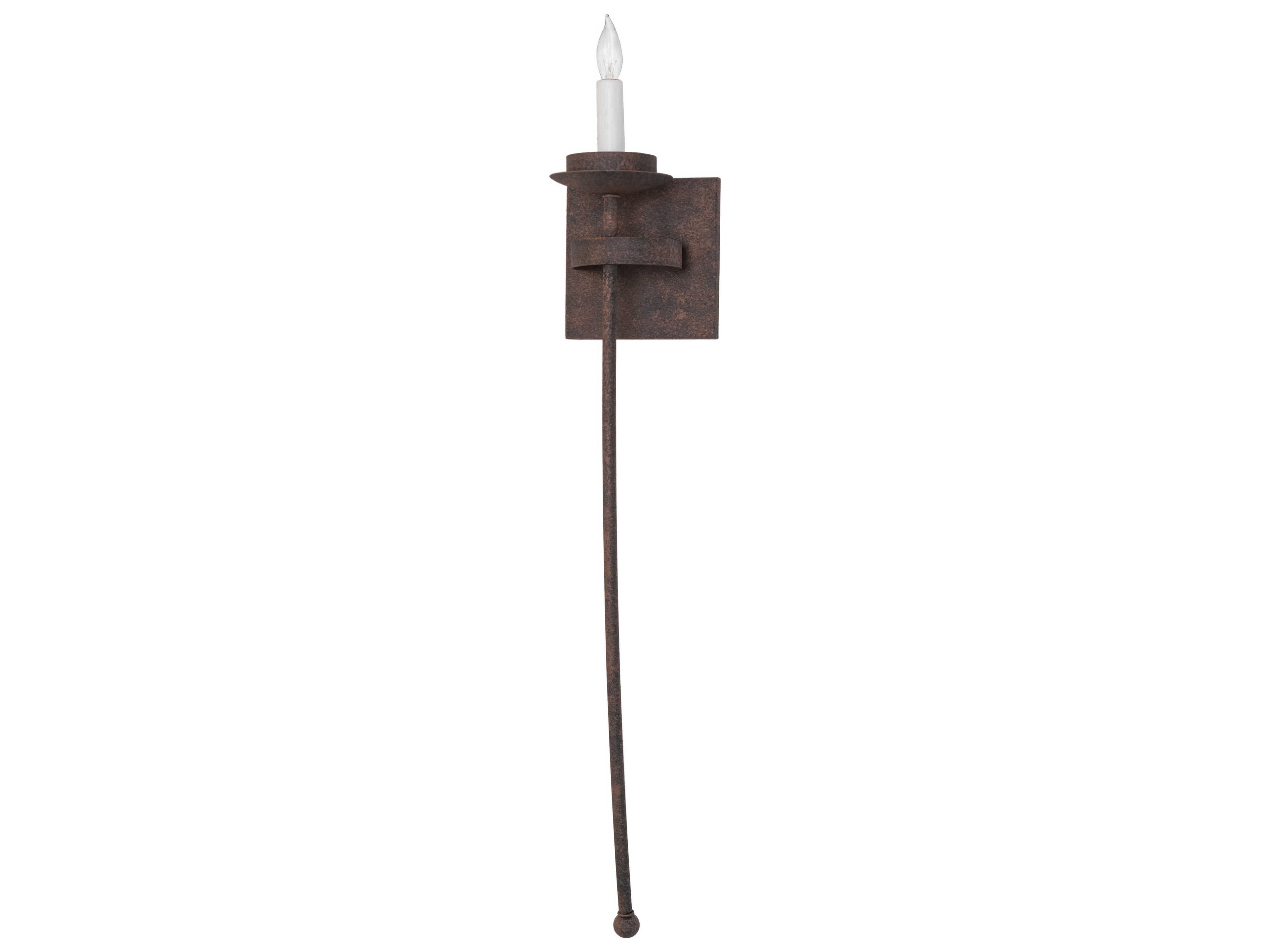 Meyda Bechar 1-Light Distressed Chestnut Brown Traditional Wall Sconce