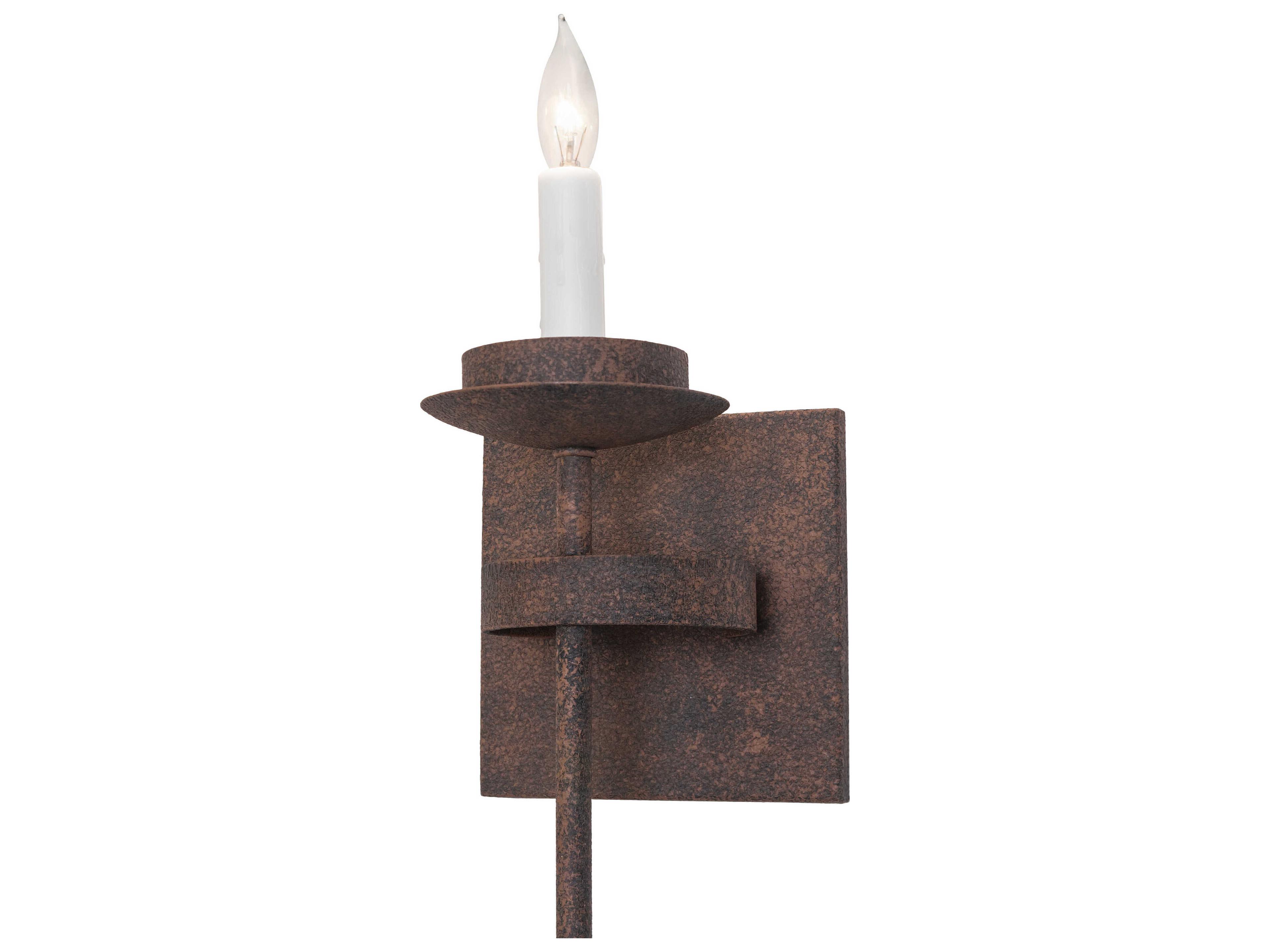 Meyda Bechar 1-Light Distressed Chestnut Brown Traditional Wall Sconce