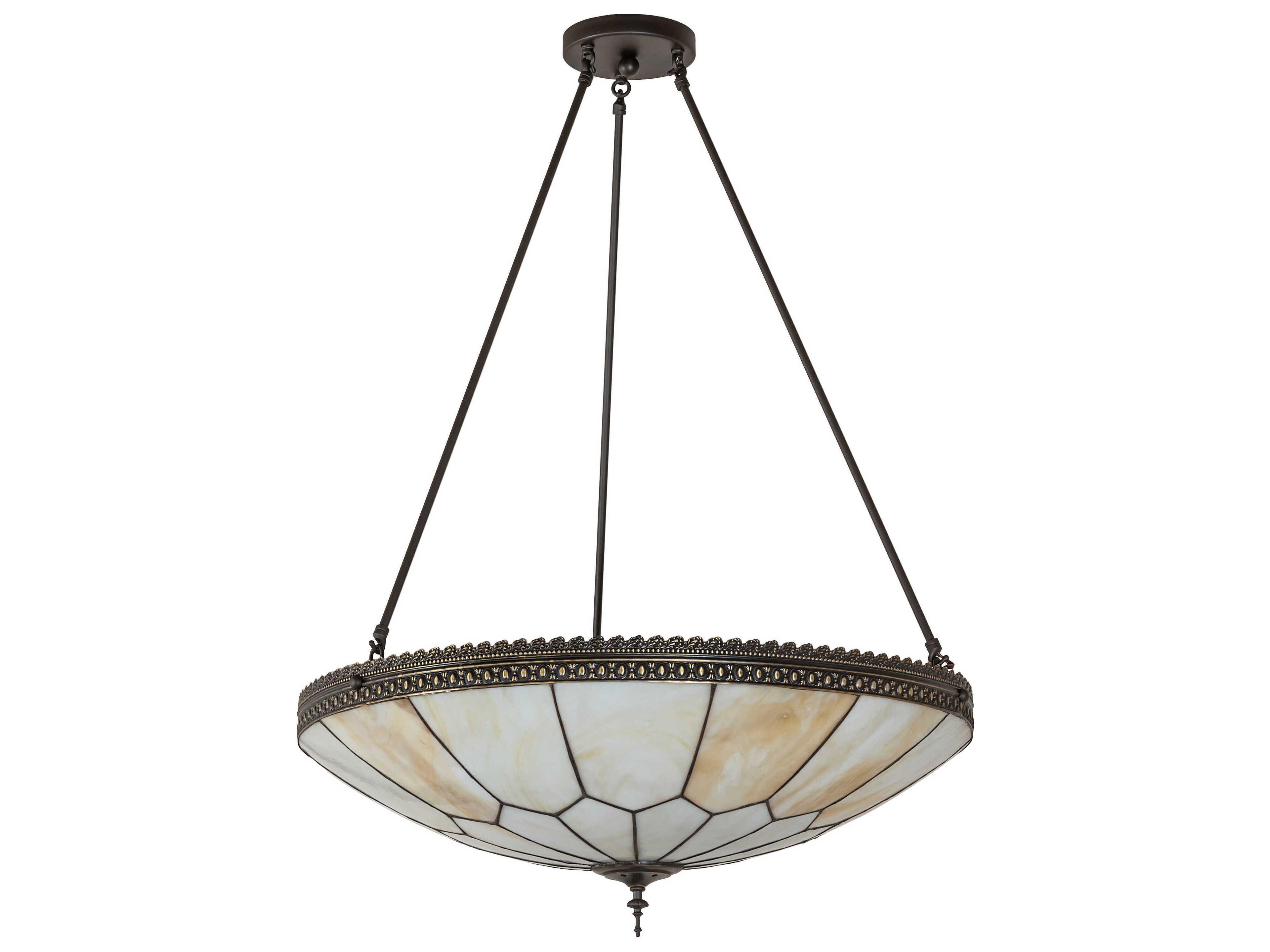 Meyda Vincent Honeycomb 6-Light Highlighted Craftsman Brown Traditional Bowl Pendant