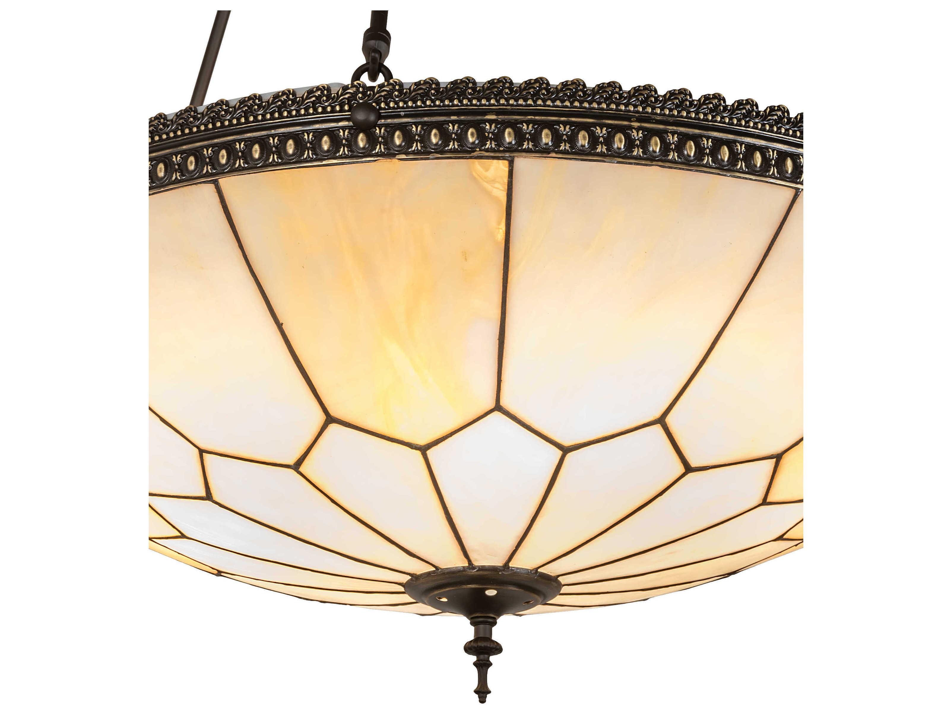 Meyda Vincent Honeycomb 6-Light Highlighted Craftsman Brown Traditional Bowl Pendant