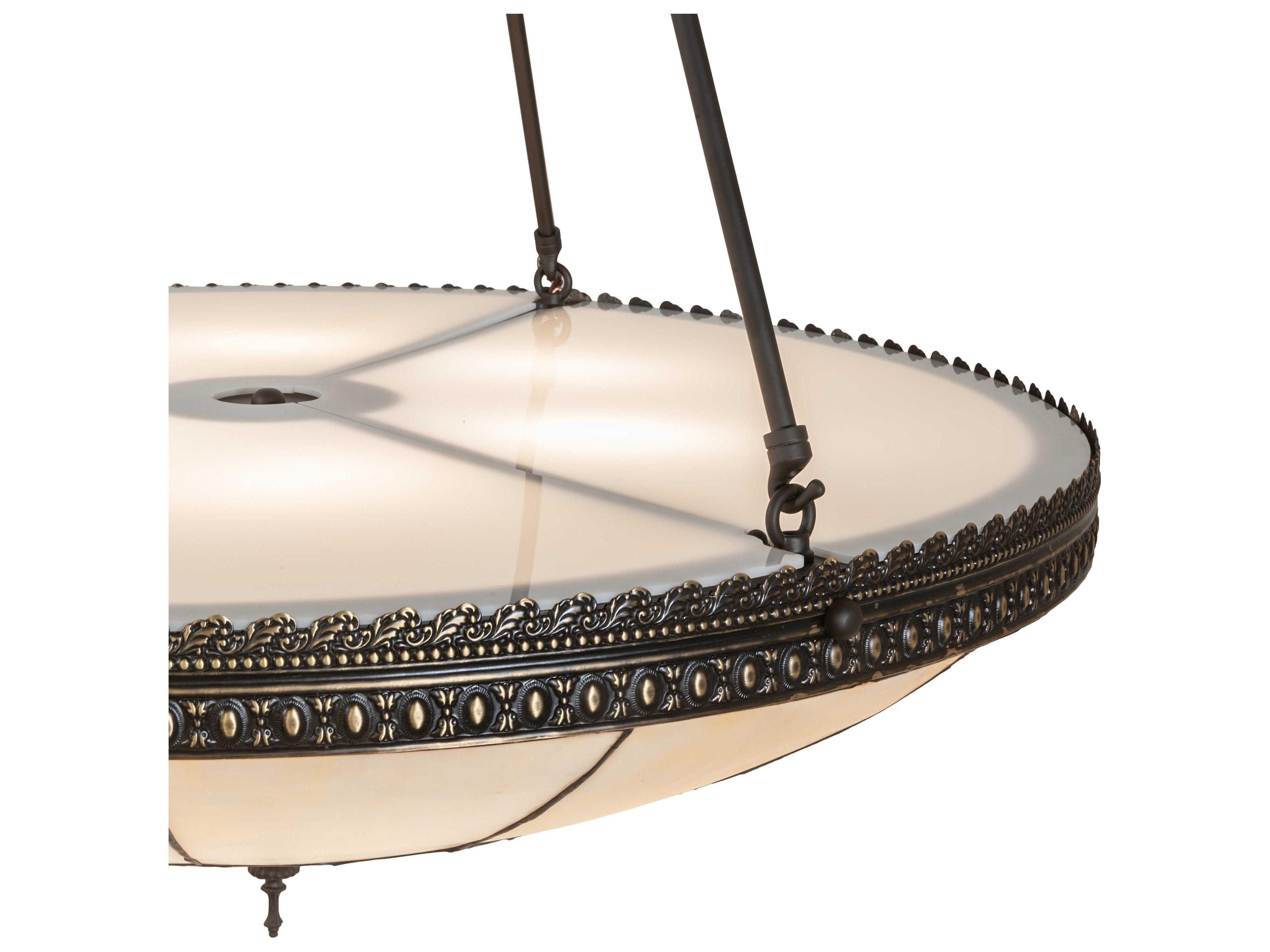 Meyda Vincent Honeycomb 6-Light Highlighted Craftsman Brown Traditional Bowl Pendant