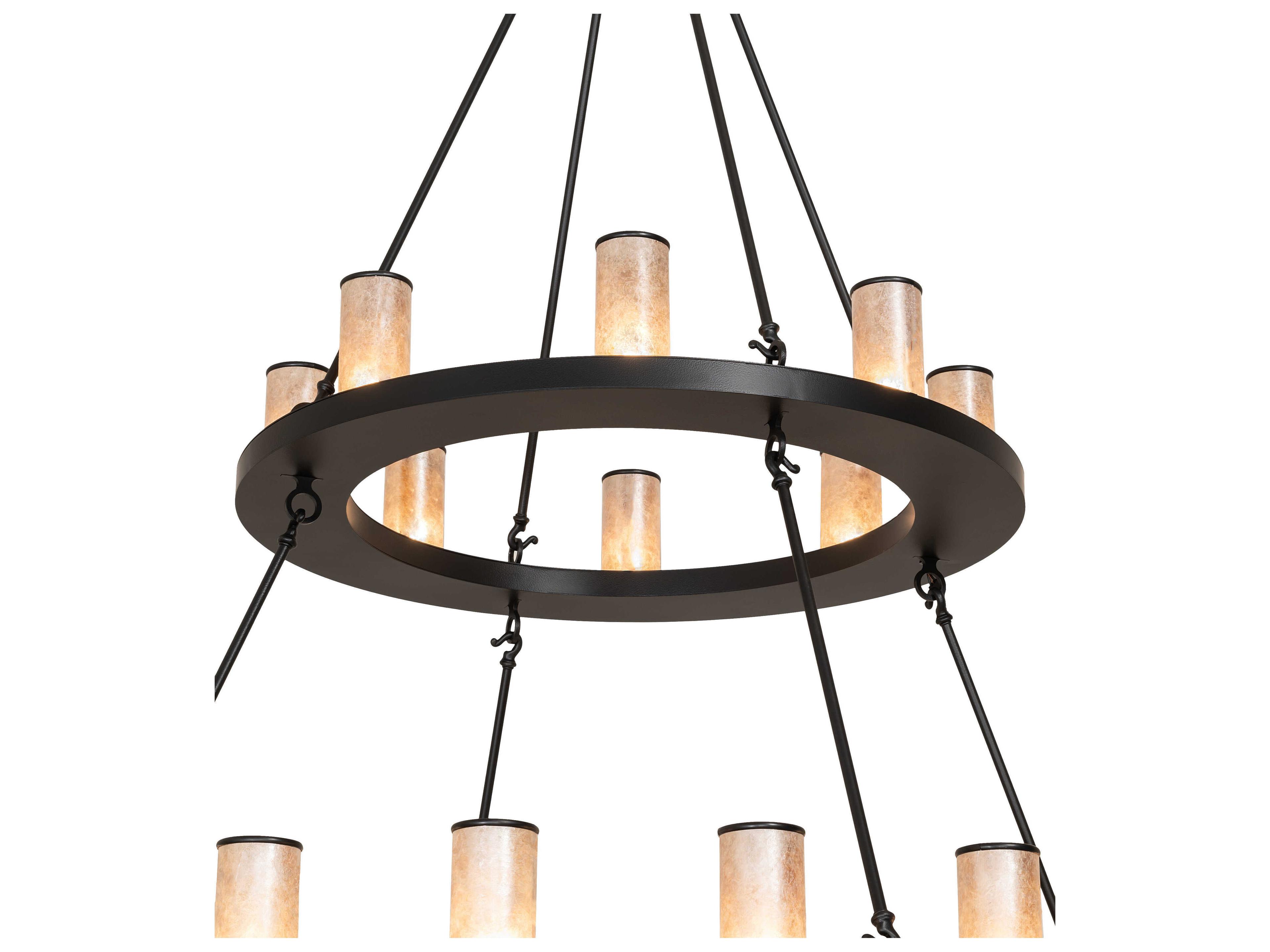 Meyda Loxley 24-Light Black Satin Wrought Iron Chandelier