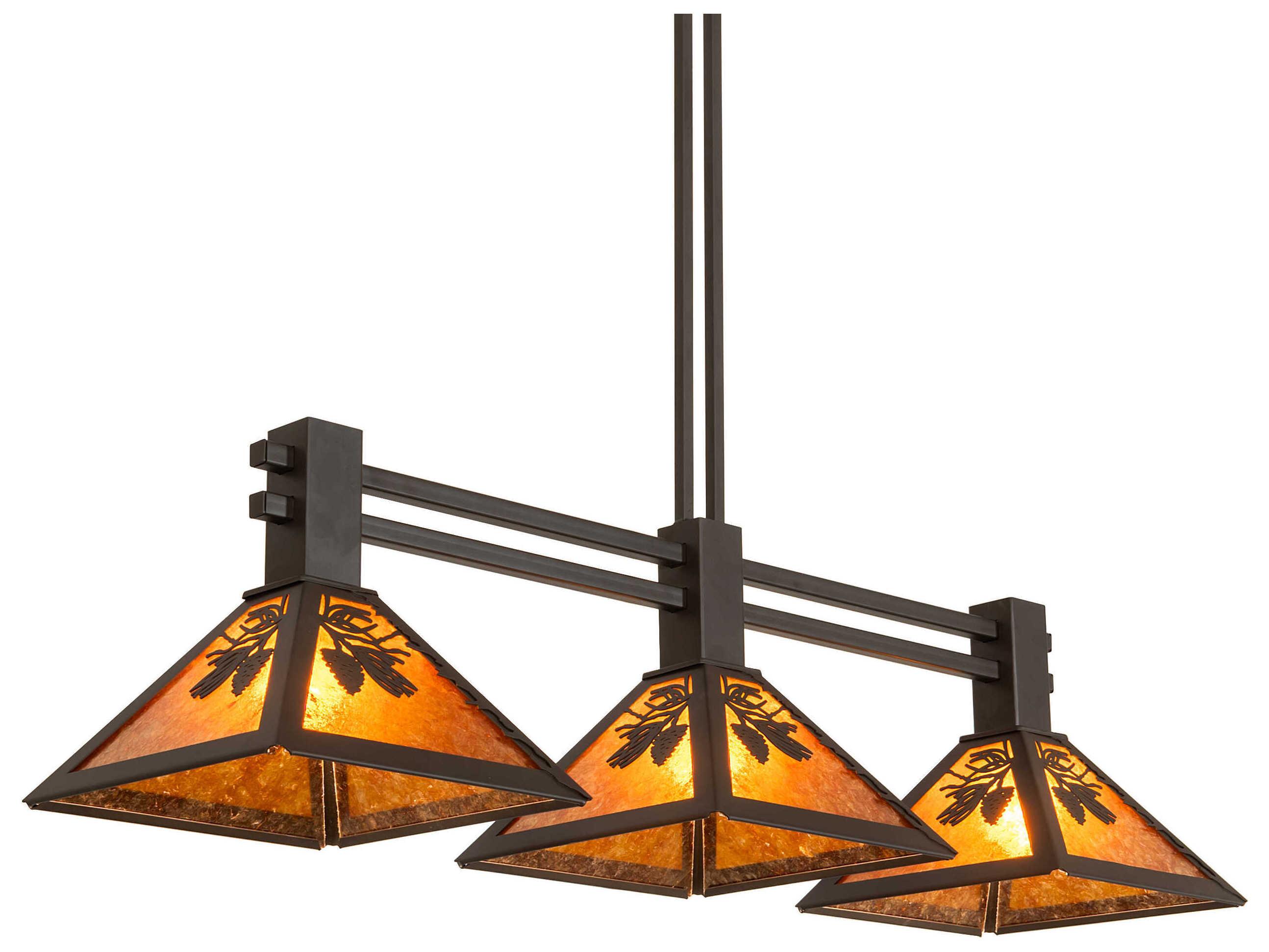 Meyda Whispering Pines 3-Light Oil Rubbed Bronze Island Pendant