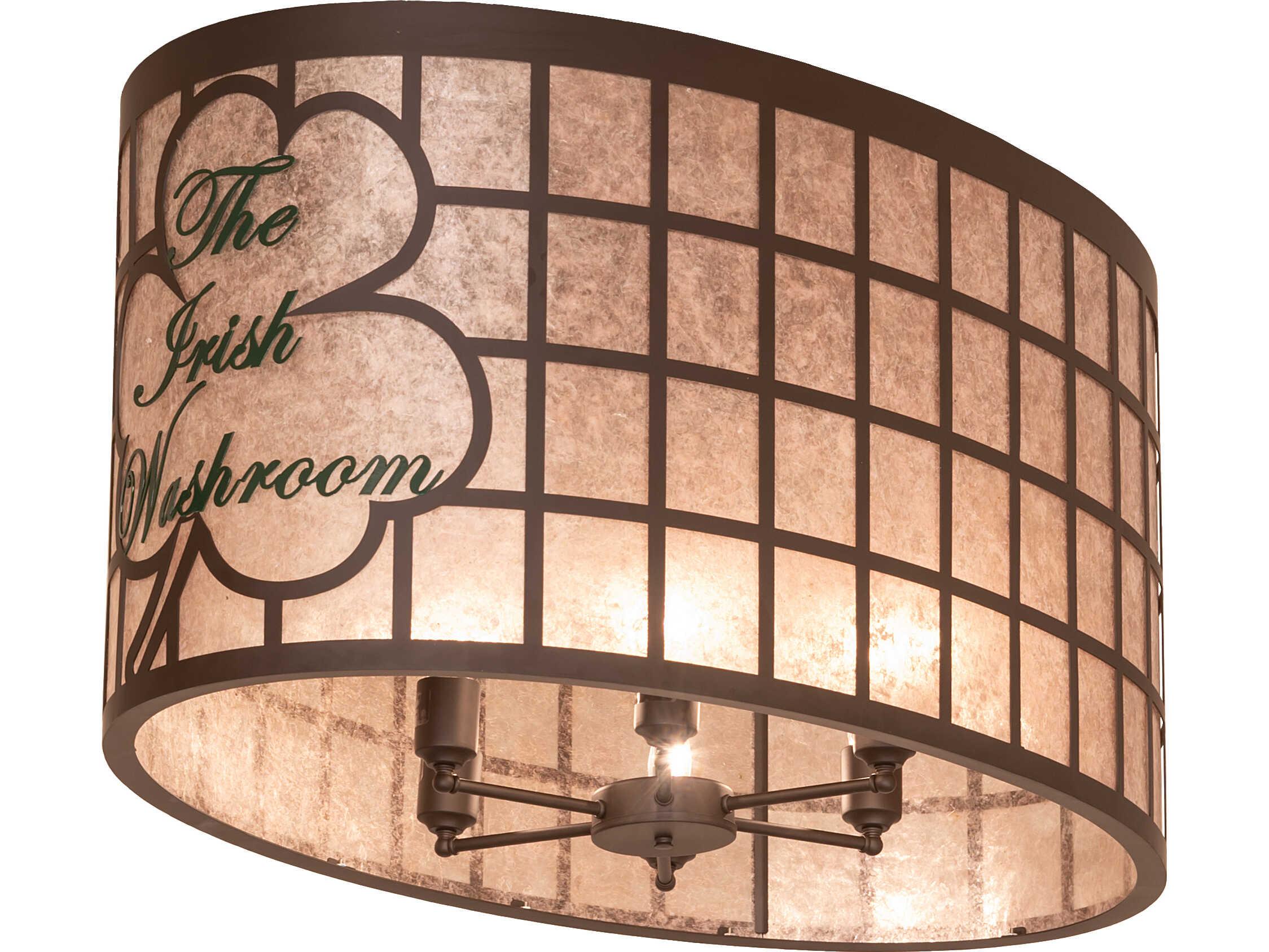 Meyda Personalized 6-Light Silver Mica Bronze Flush Mount