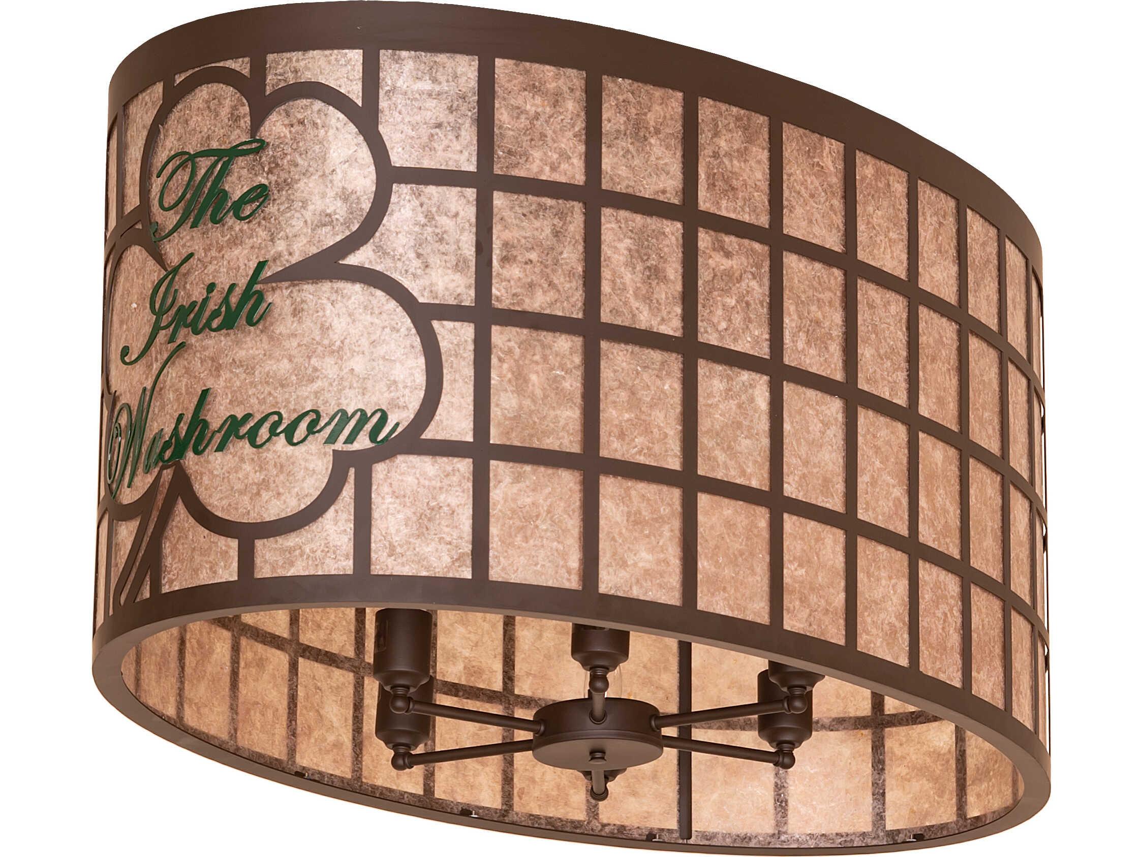 Meyda Personalized 6-Light Silver Mica Bronze Flush Mount