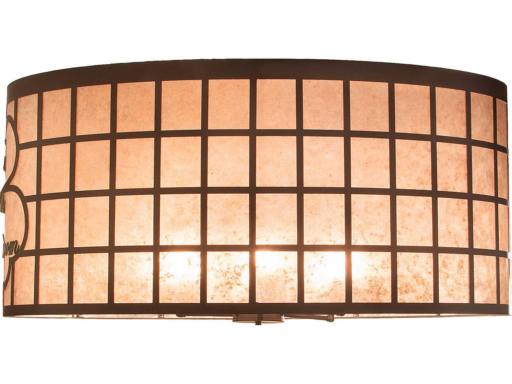 Meyda Personalized 6-Light Silver Mica Bronze Flush Mount