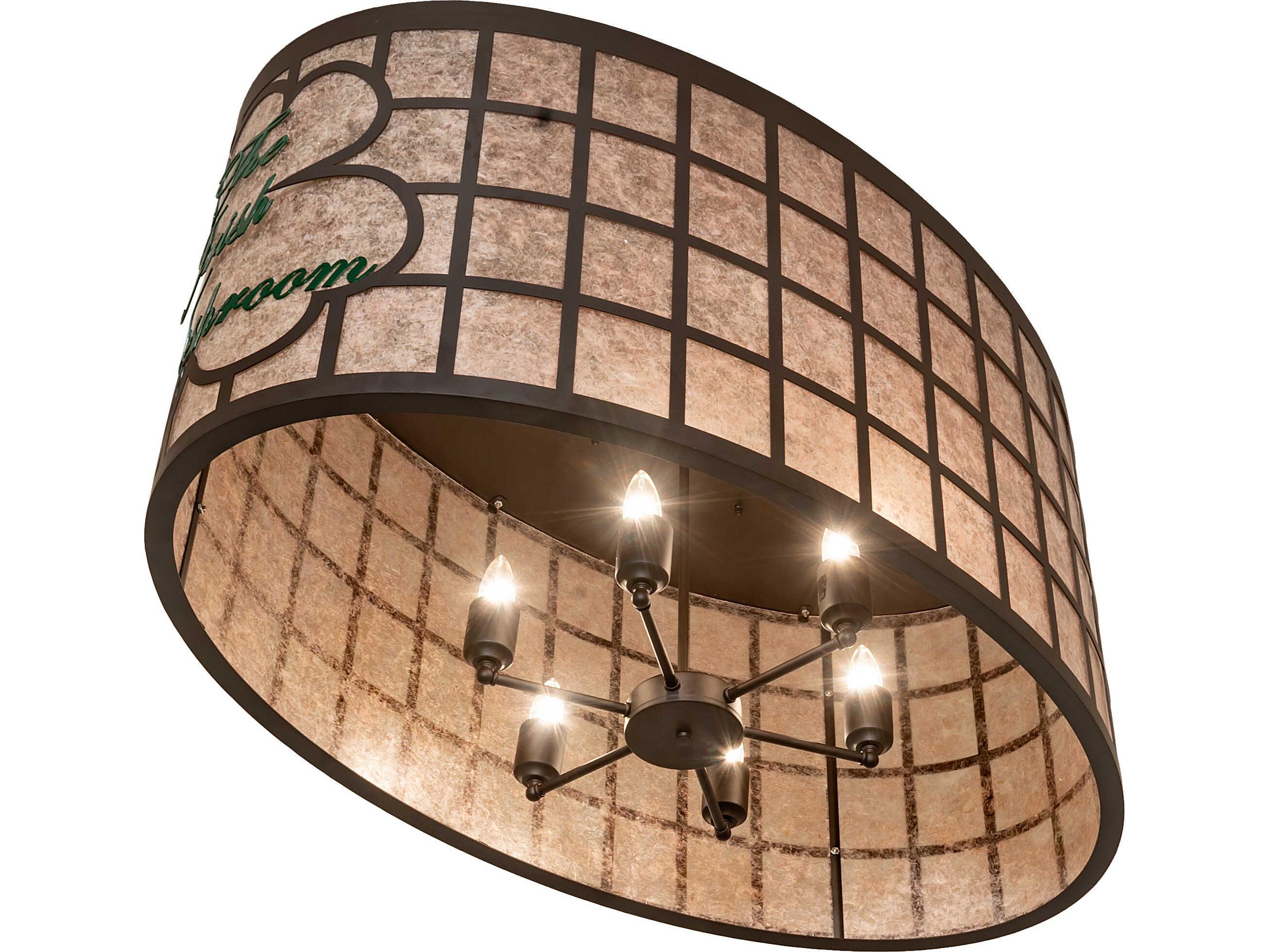 Meyda Personalized 6-Light Silver Mica Bronze Flush Mount