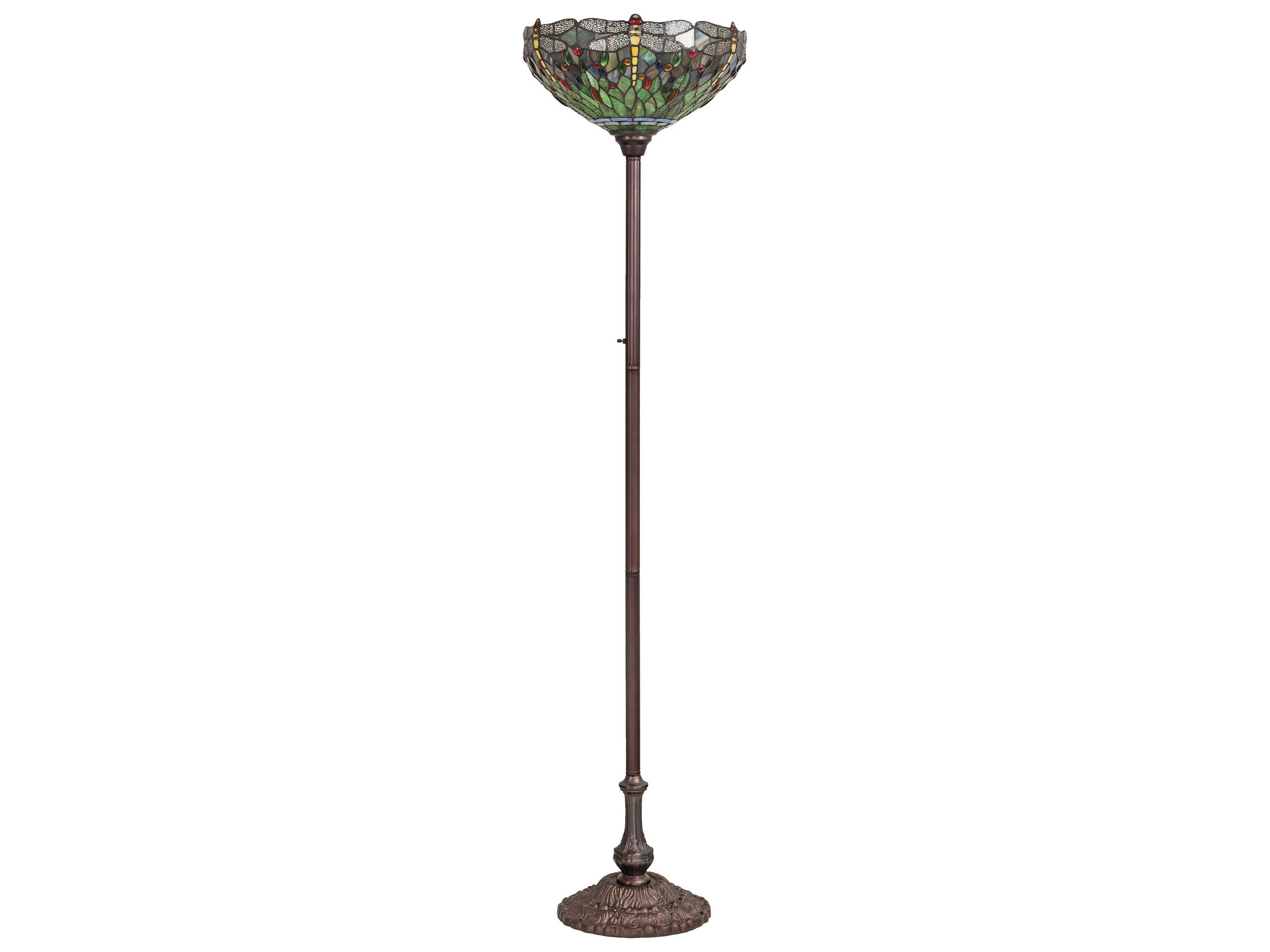 Meyda Tiffany Hanginghead Dragonfly Stained Glass Floor Lamp