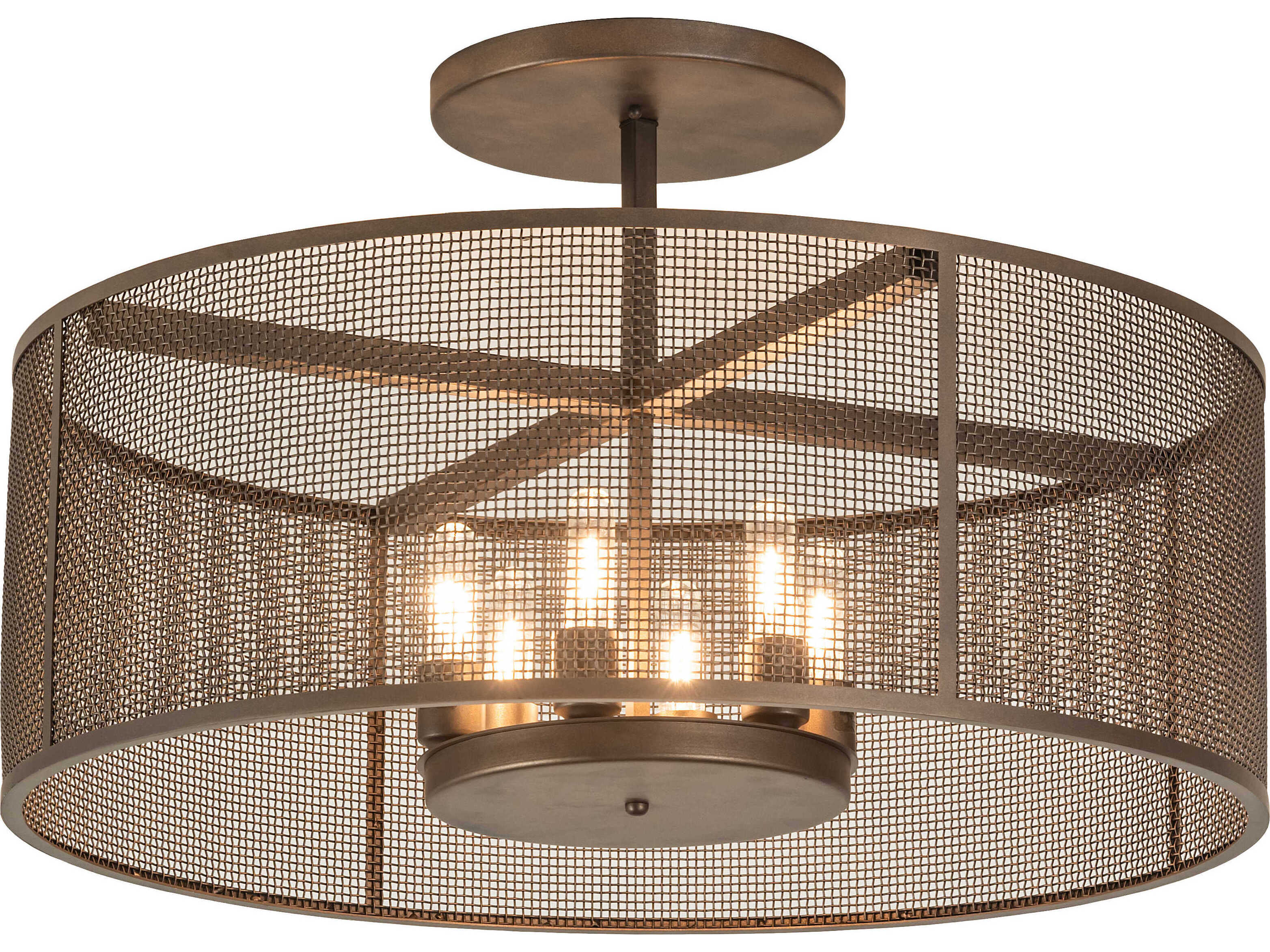 Meyda Cilindro 6-Light Tyler Bronze Drum Flush Mount