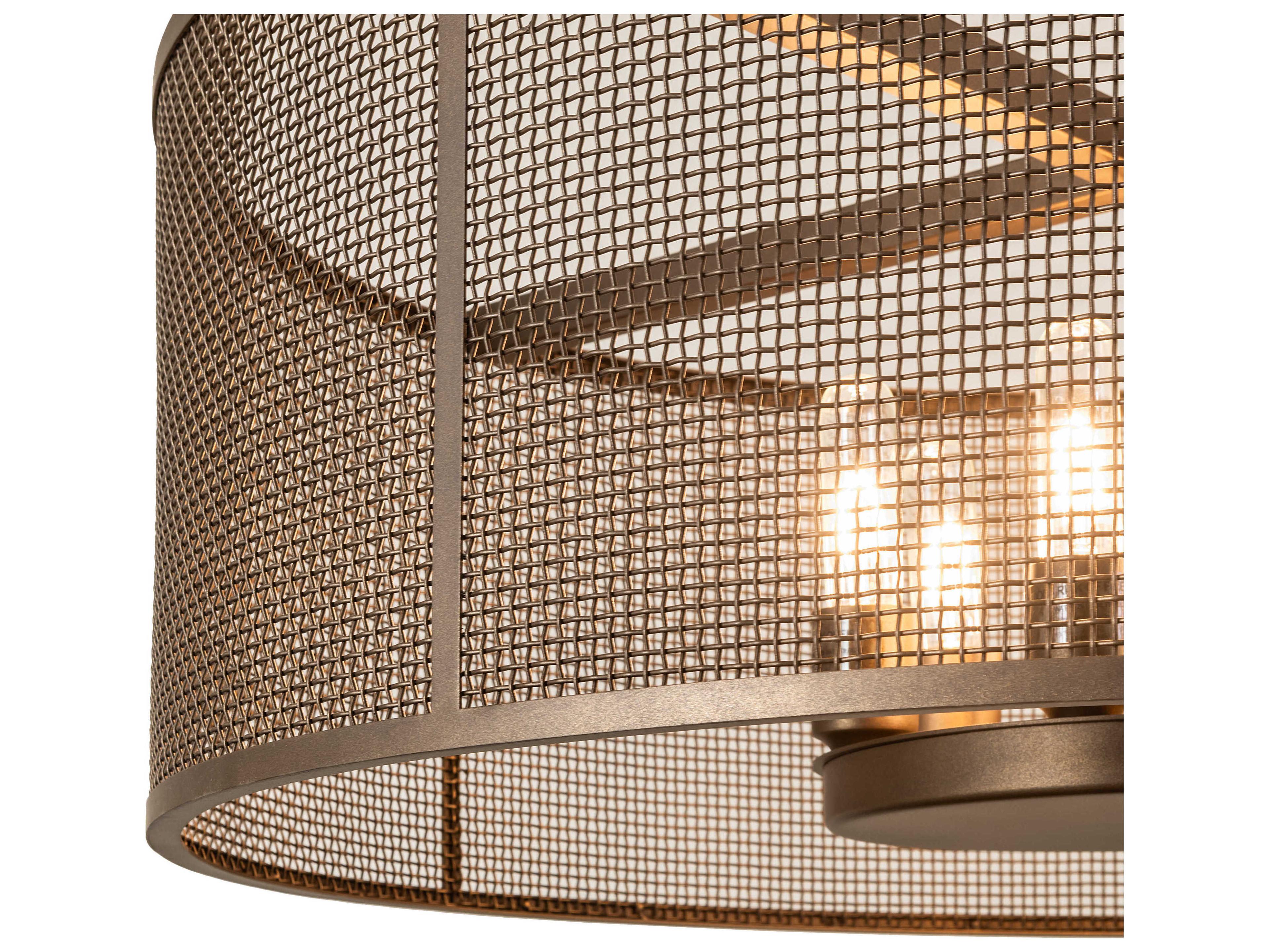 Meyda Cilindro 6-Light Tyler Bronze Drum Flush Mount