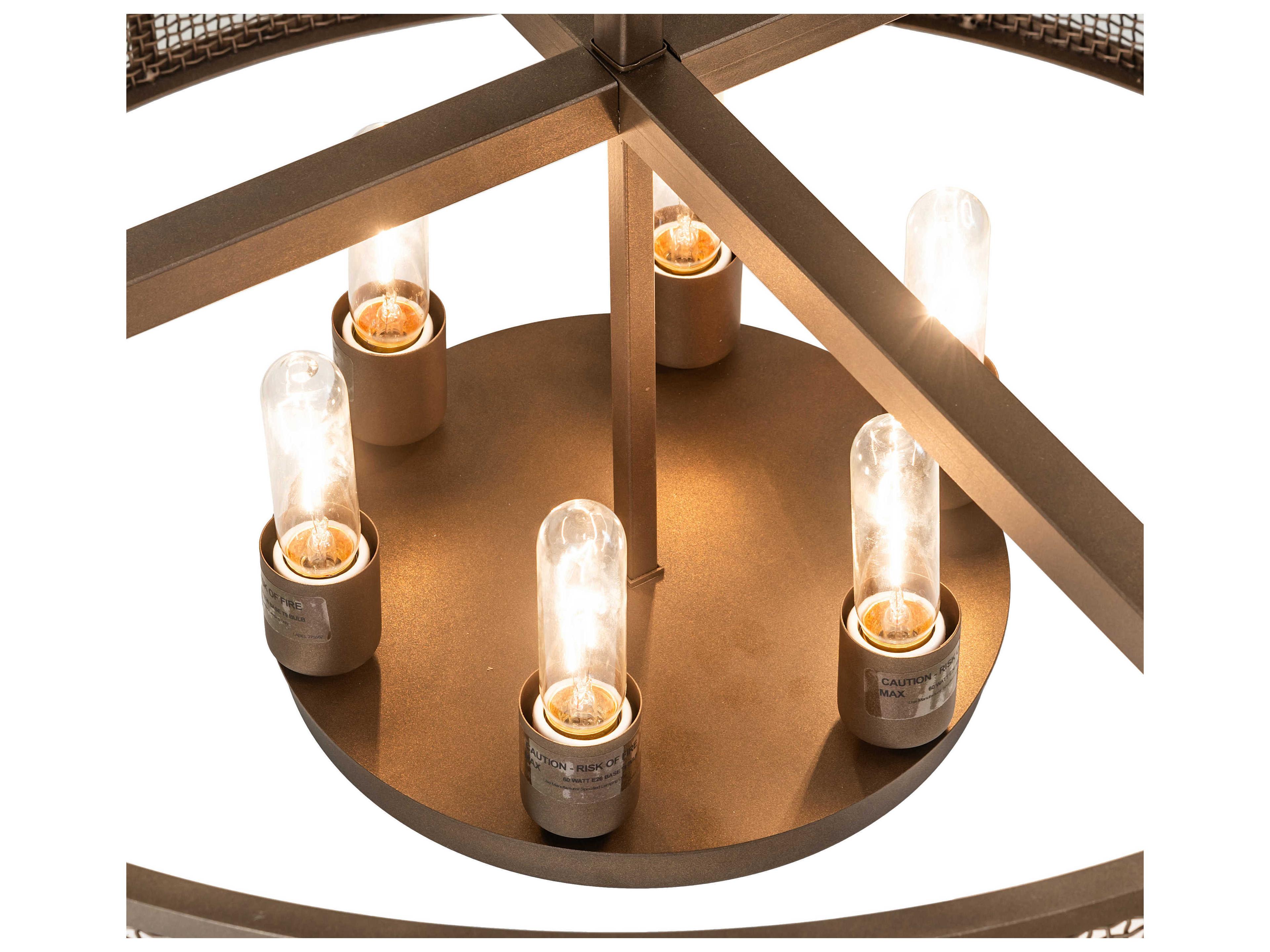 Meyda Cilindro 6-Light Tyler Bronze Drum Flush Mount