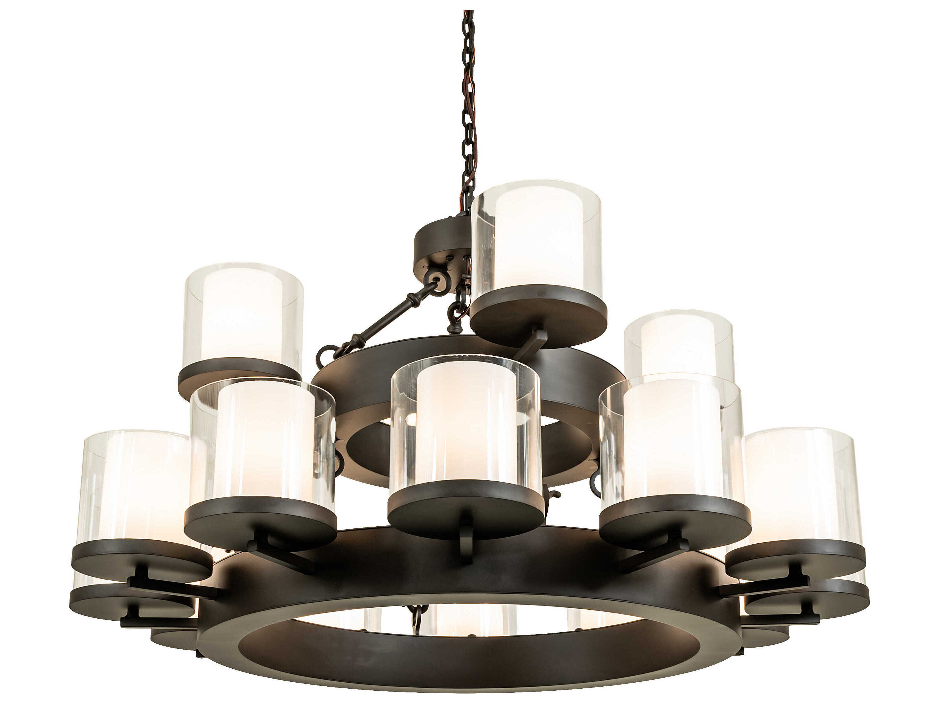 Meyda Noziroh Ring 16-Light Oil Rubbed Bronze Cylinder Tiered Chandelier