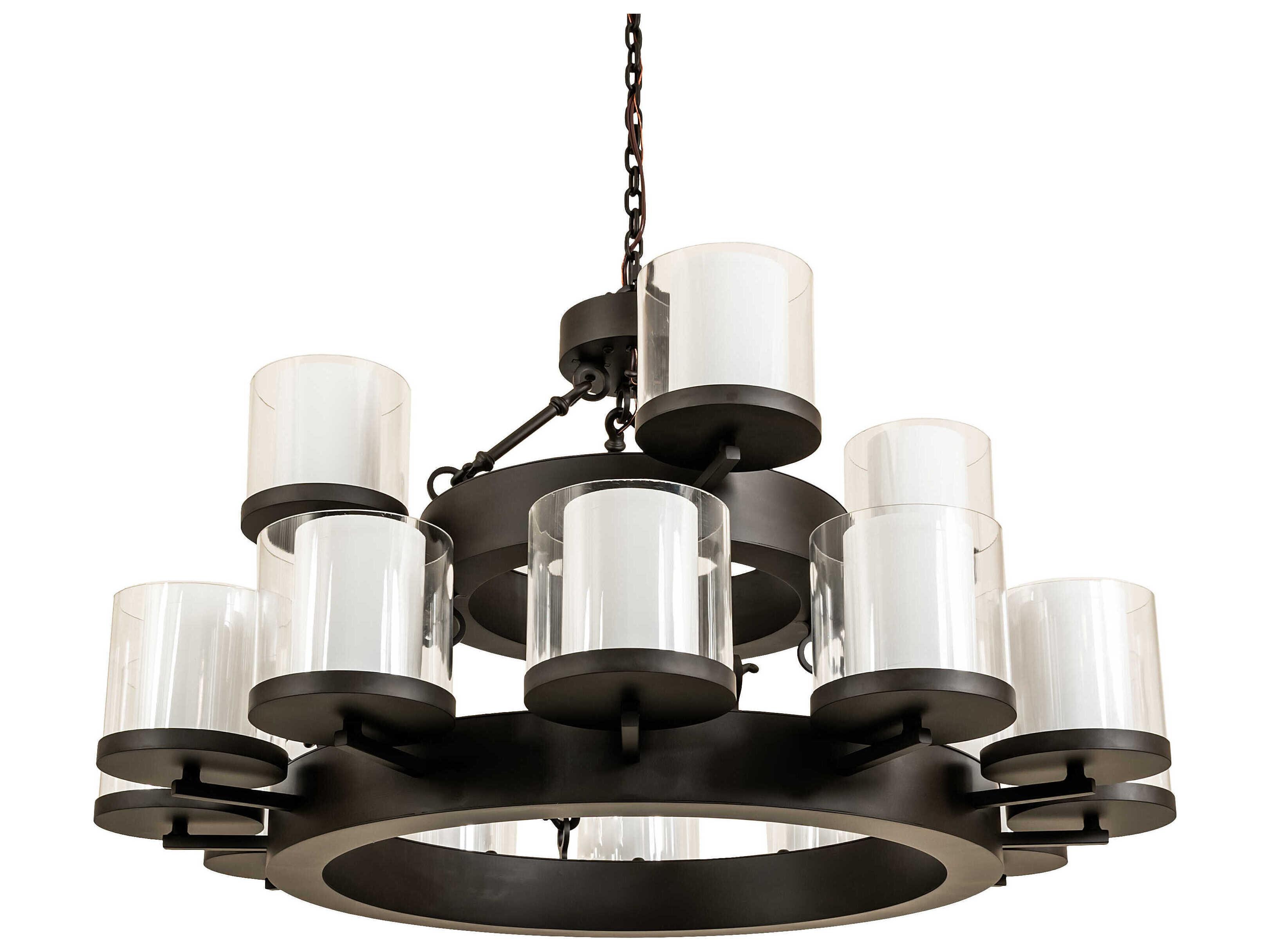 Meyda Noziroh Ring 16-Light Oil Rubbed Bronze Cylinder Tiered Chandelier