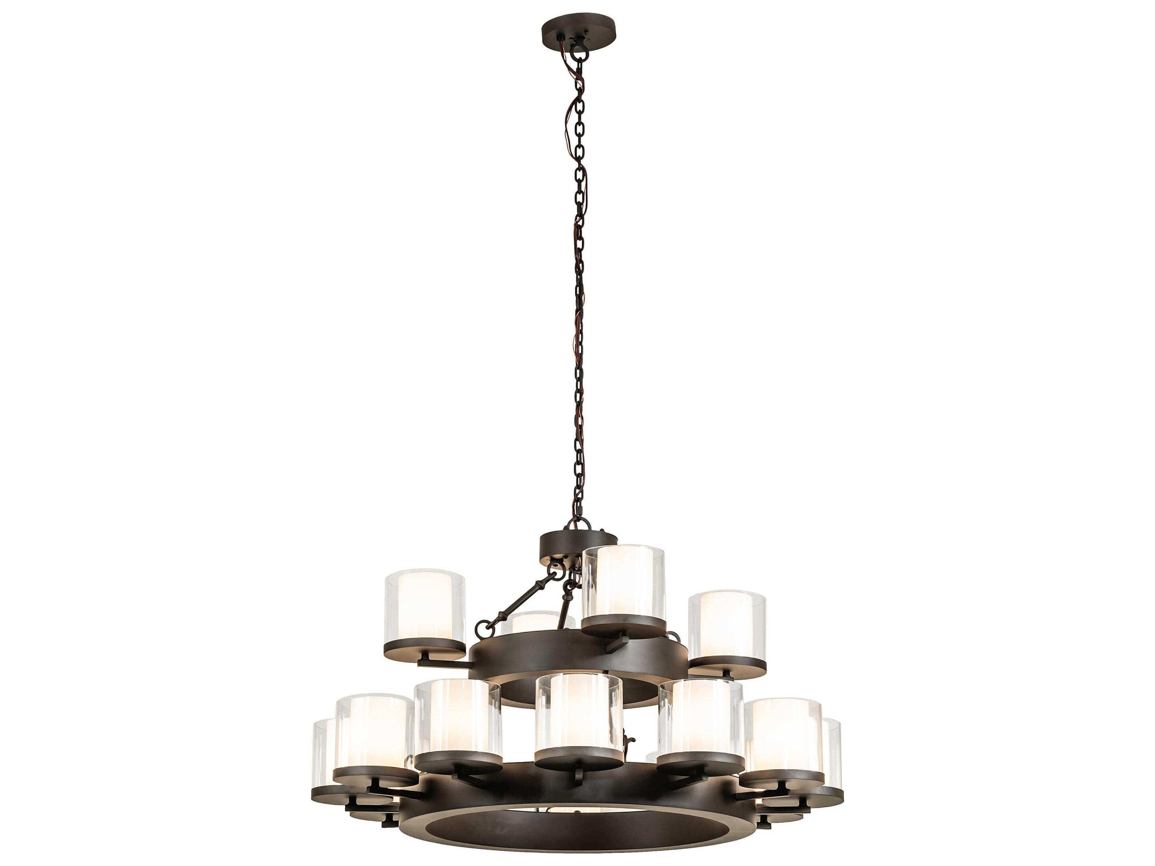 Meyda Noziroh Ring 16-Light Oil Rubbed Bronze Cylinder Tiered Chandelier