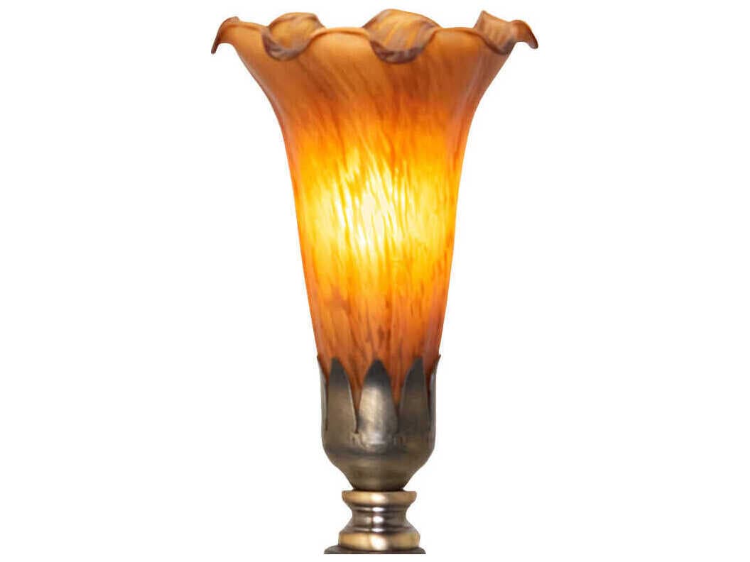 Meyda Pond Lily Amber Glass Table Lamp
