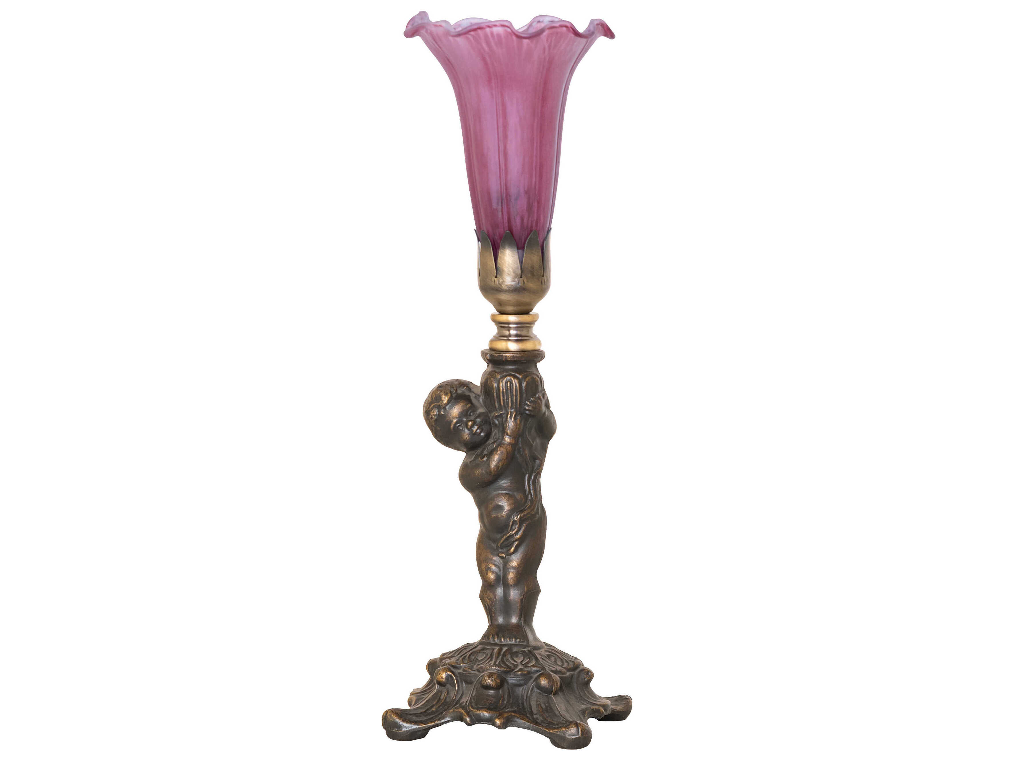 Meyda Tiffany Pond Lily Lavender Glass Table Lamp
