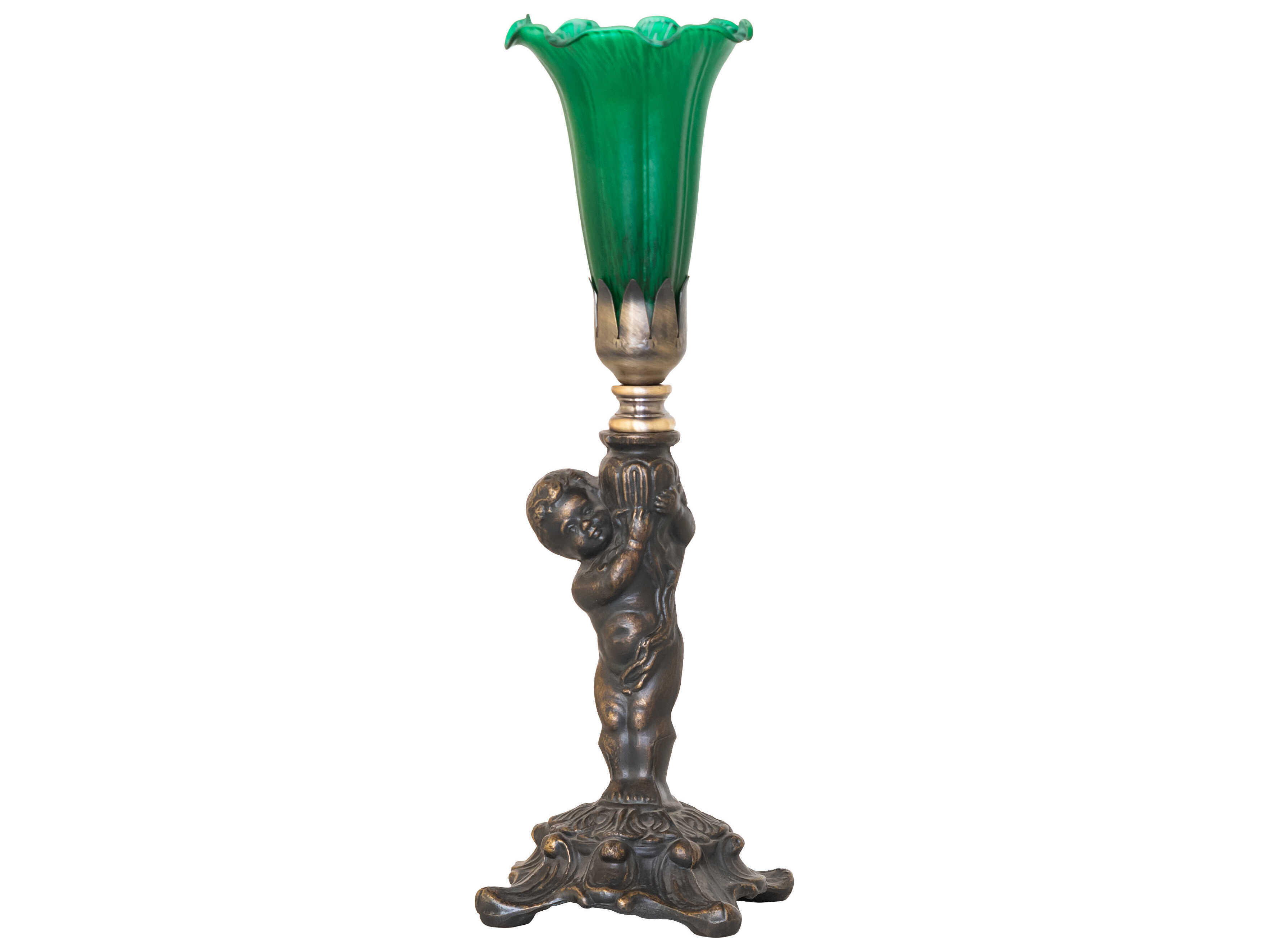 Meyda Tiffany Pond Lily Green Glass Table Lamp