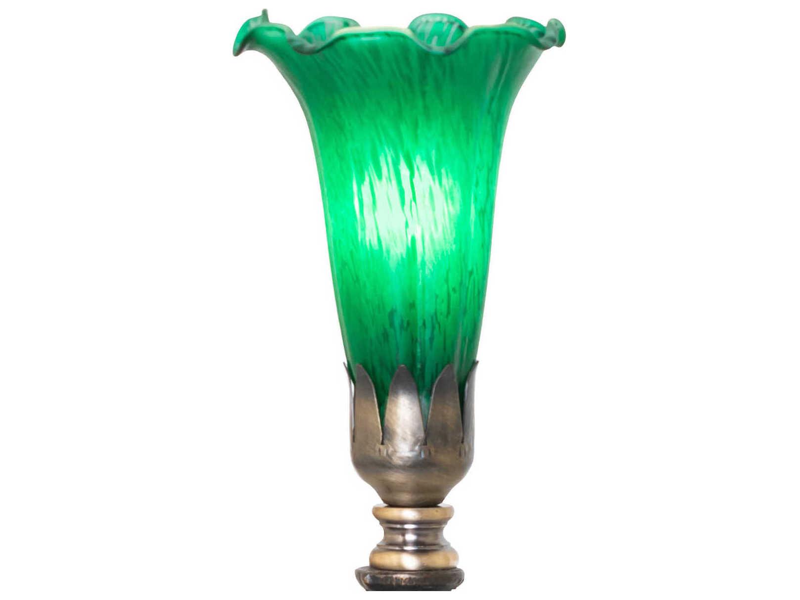 Meyda Tiffany Pond Lily Green Glass Table Lamp