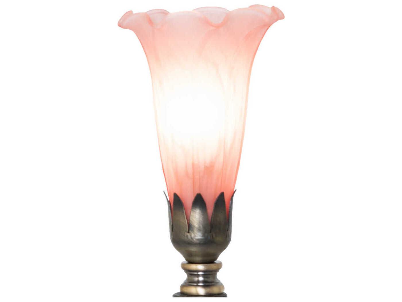 Meyda Tiffany Pond Lily Pink Glass Table Lamp