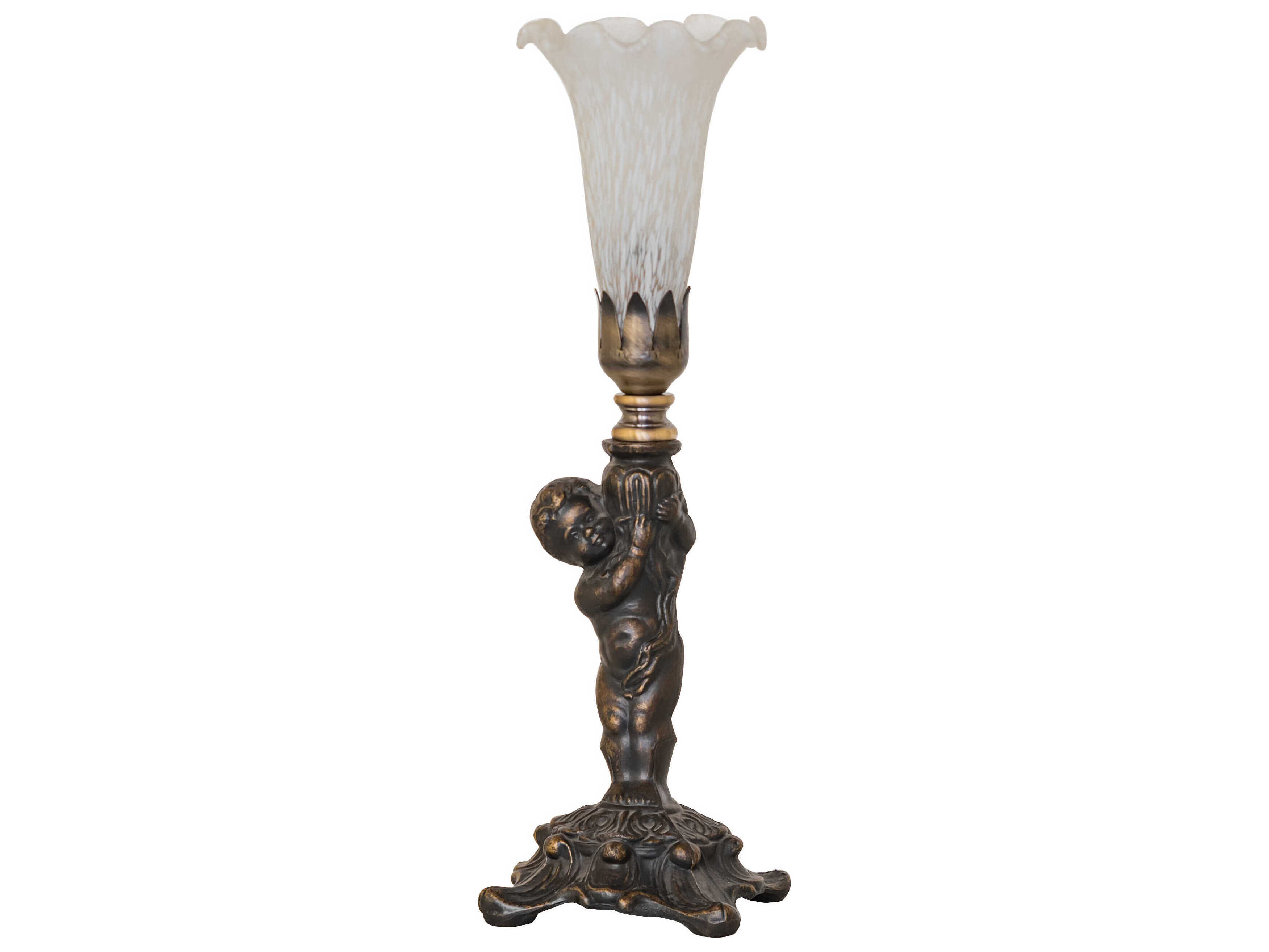 Meyda Tiffany Pond Lily White Glass Table Lamp