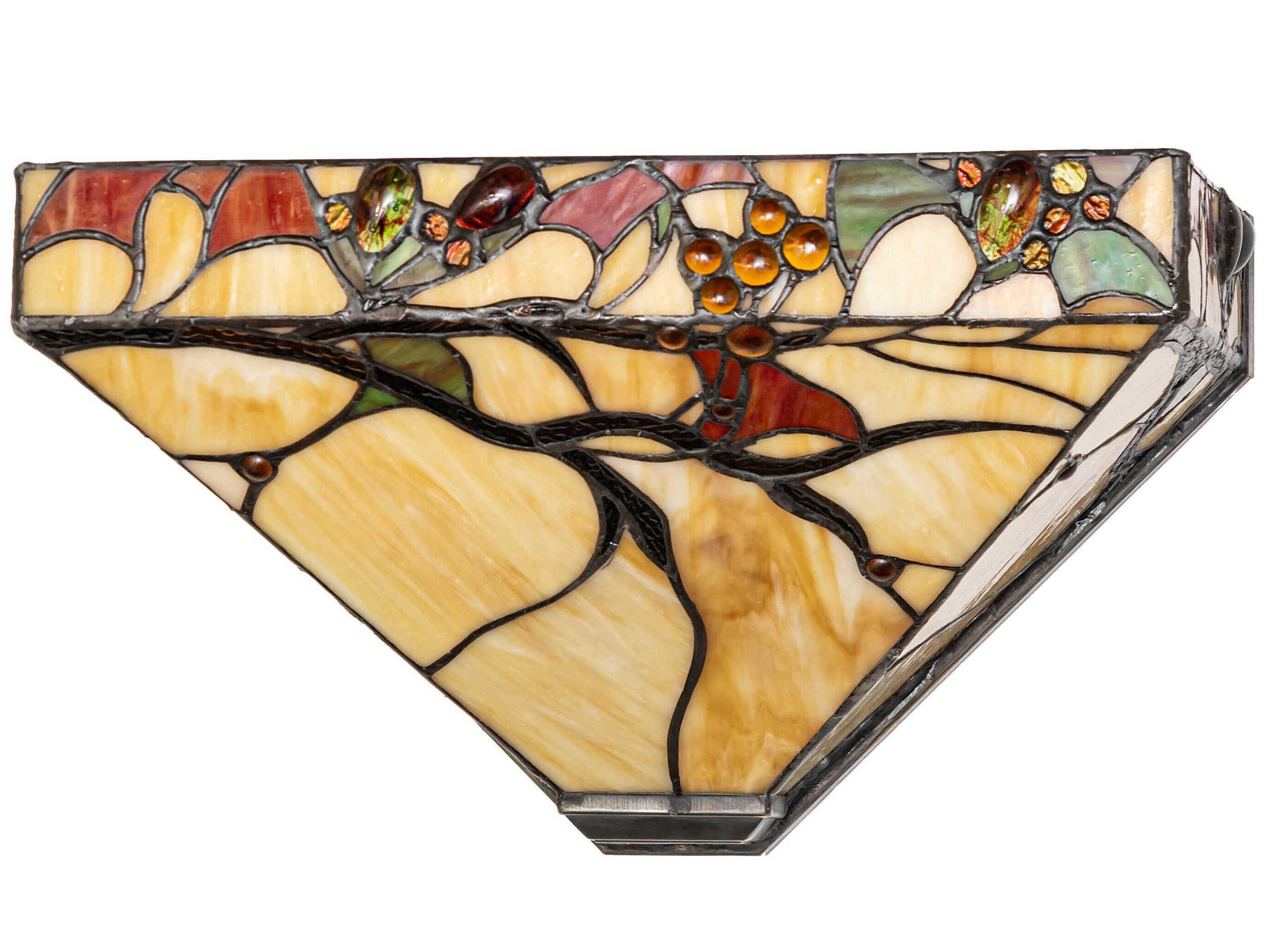 Meyda Woodland 2-Light Stained Glass Wall Sconce